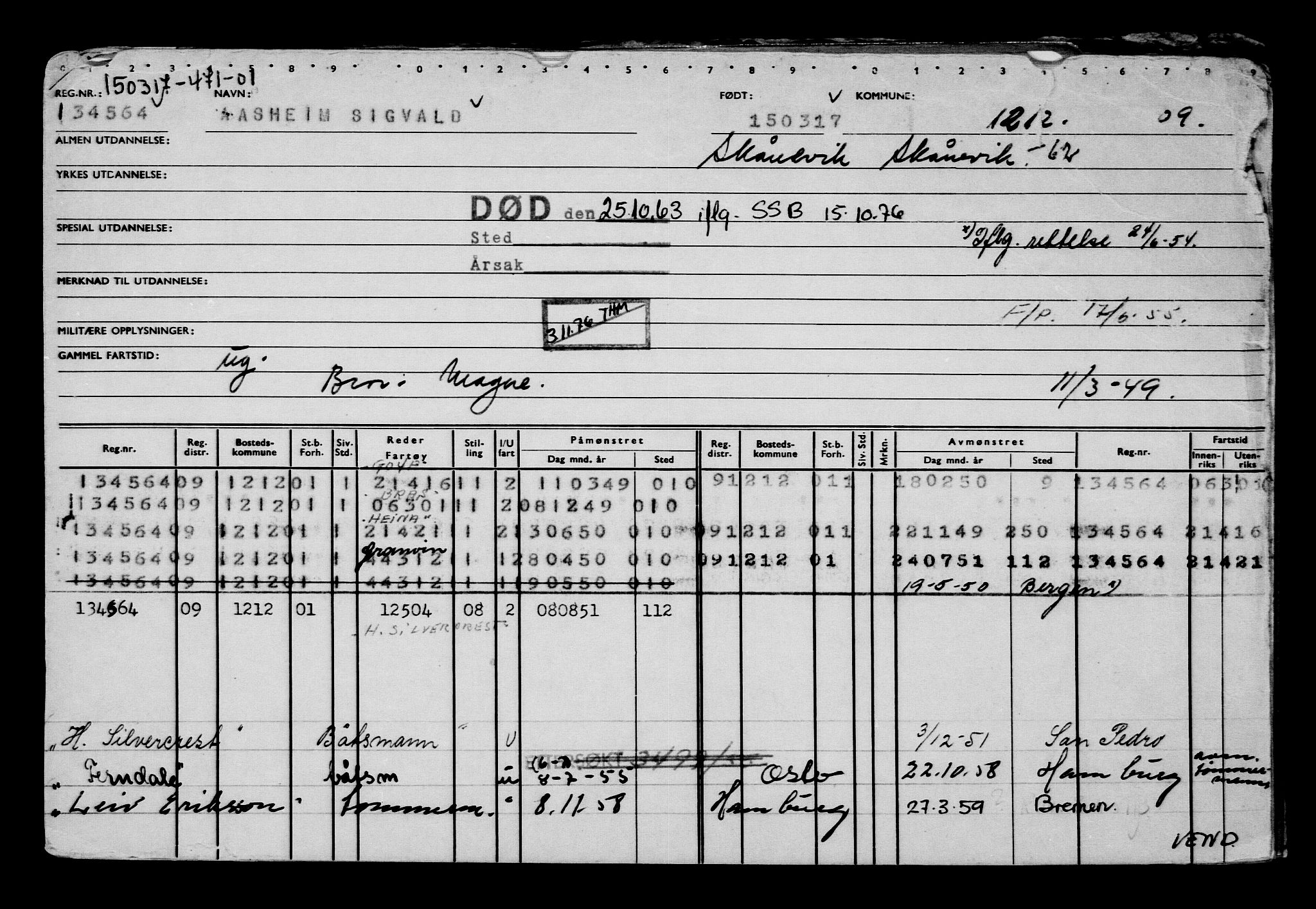 Direktoratet for sjømenn, AV/RA-S-3545/G/Gb/L0147: Hovedkort, 1917, p. 29