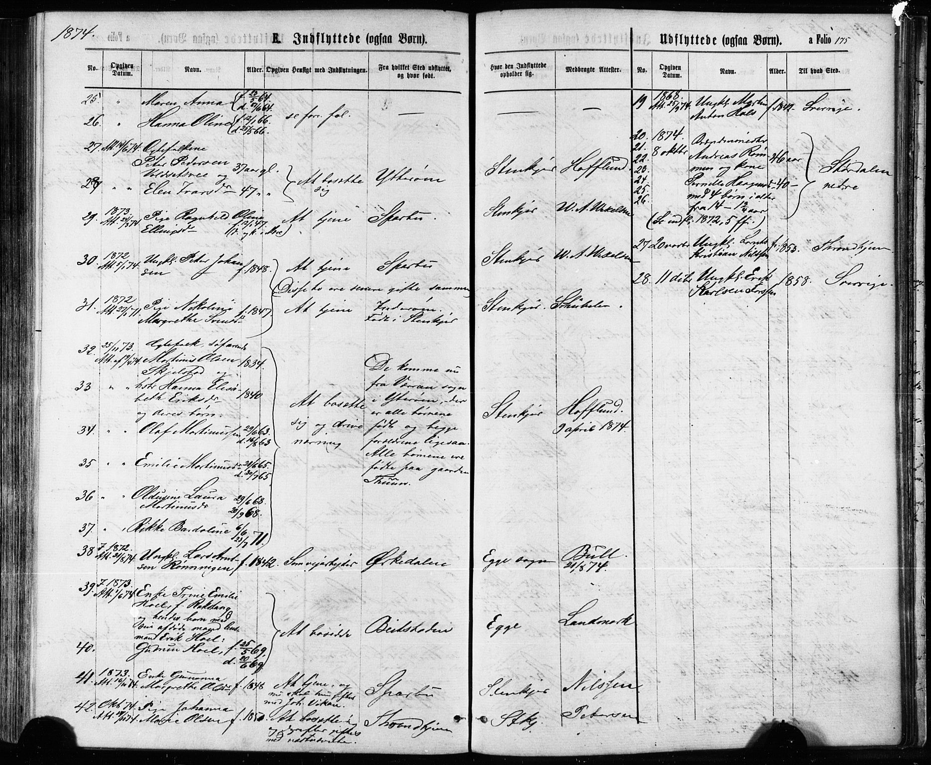 Ministerialprotokoller, klokkerbøker og fødselsregistre - Nord-Trøndelag, SAT/A-1458/739/L0370: Parish register (official) no. 739A02, 1868-1881, p. 175