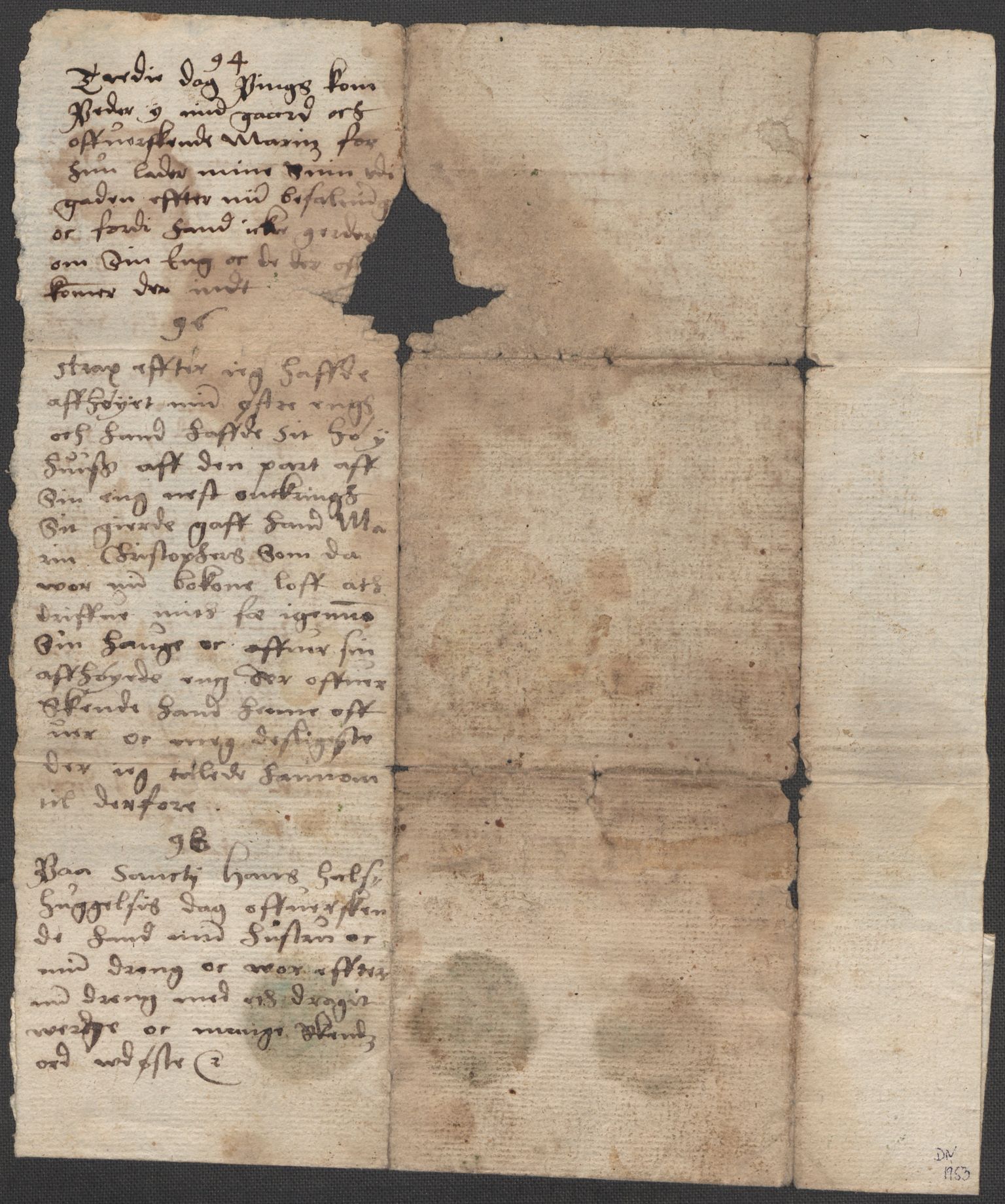 Riksarkivets diplomsamling, AV/RA-EA-5965/F15/L0022: Prestearkiv - Vestfold, 1573-1670, p. 113