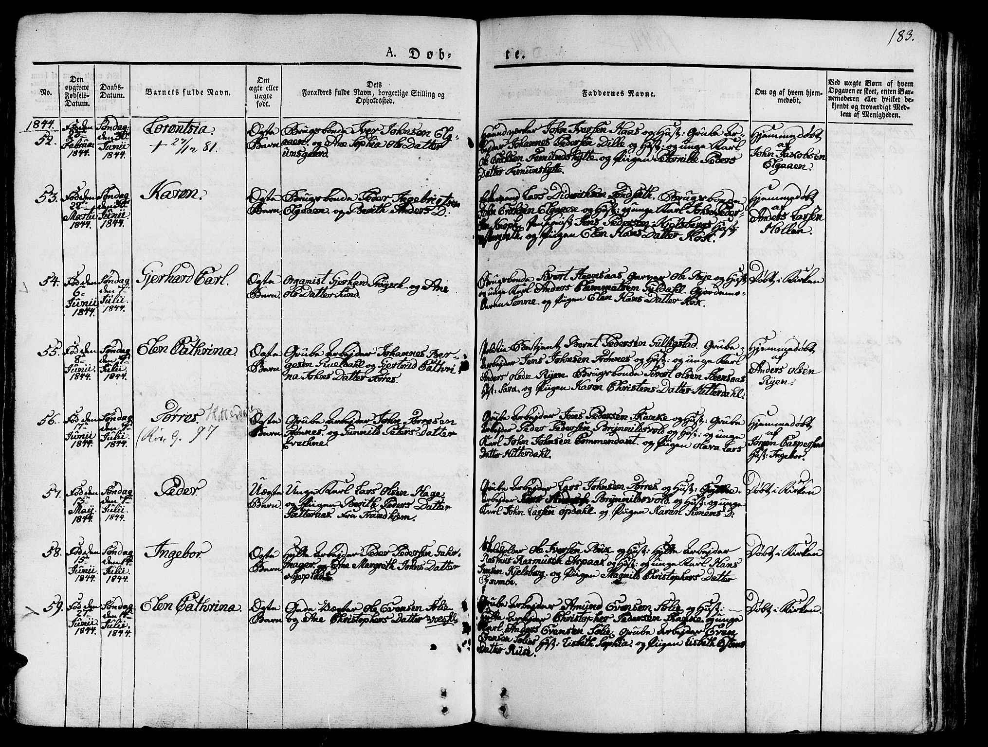 Ministerialprotokoller, klokkerbøker og fødselsregistre - Sør-Trøndelag, AV/SAT-A-1456/681/L0930: Parish register (official) no. 681A08, 1829-1844, p. 183