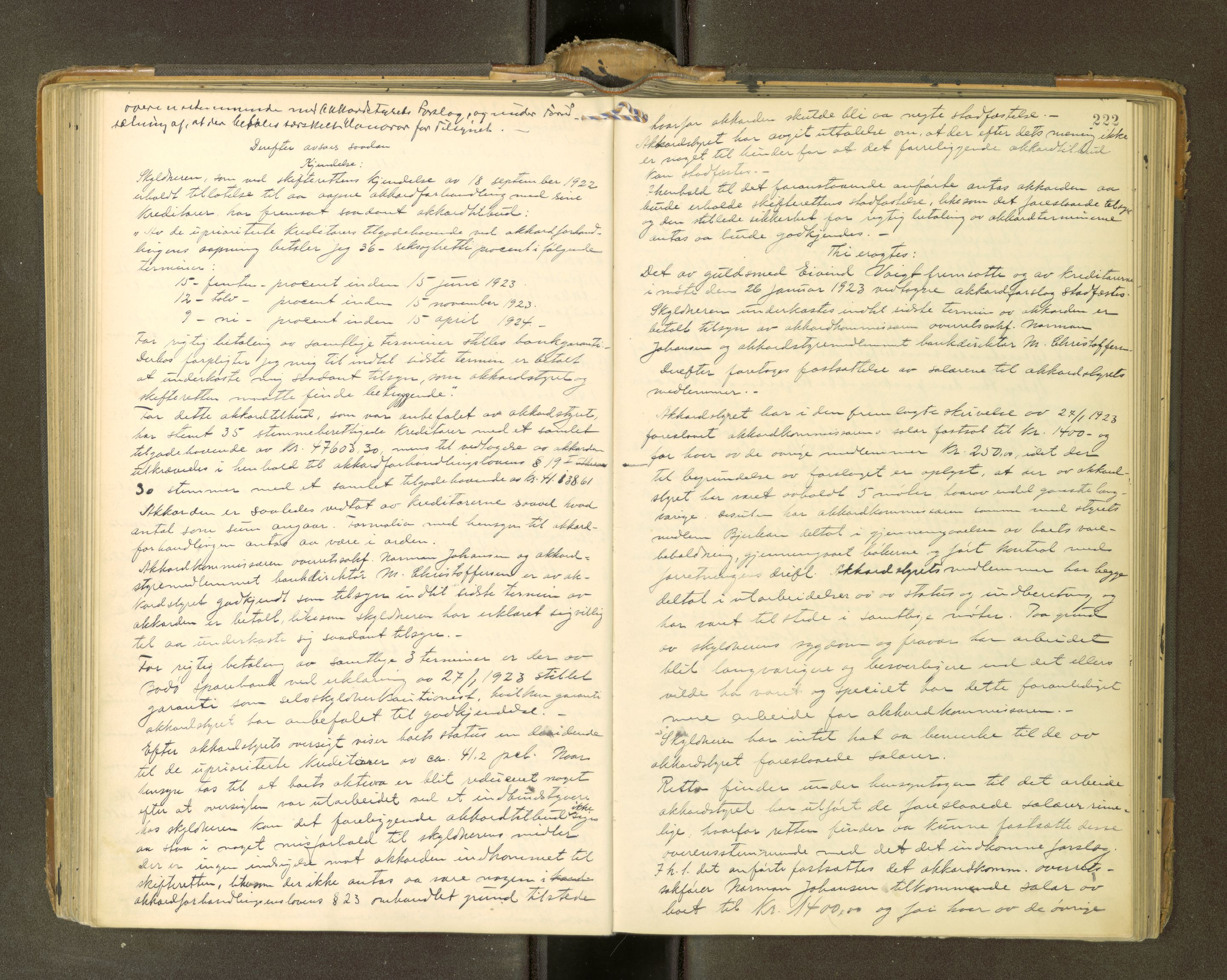 Bodø sorenskriveri, AV/SAT-A-0022/1/3/3B/L0003: Skiftebehandlingsprotokoll, 1909-1930, p. 222
