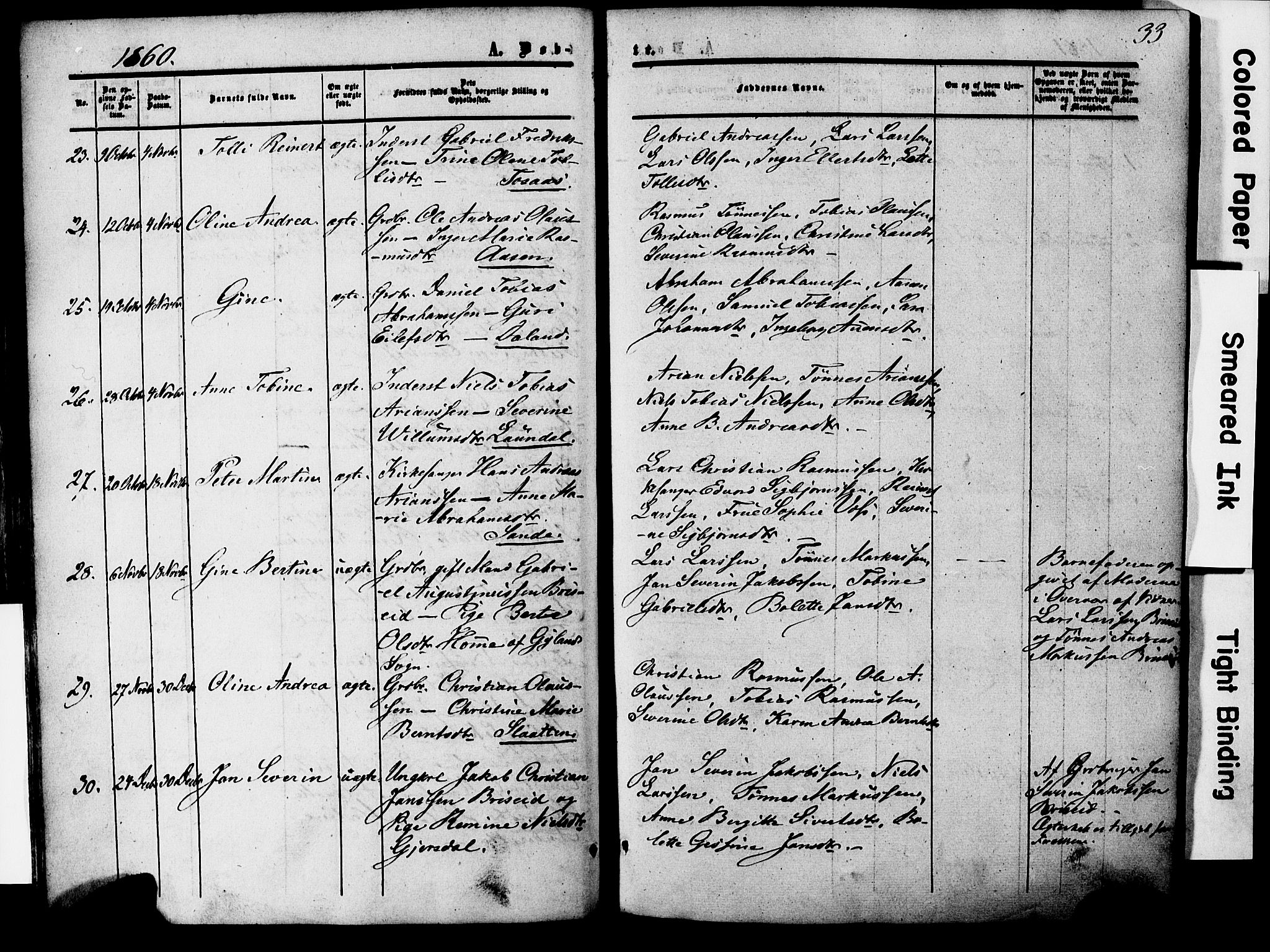 Herad sokneprestkontor, AV/SAK-1111-0018/F/Fa/Faa/L0005: Parish register (official) no. A 5, 1853-1886, p. 33