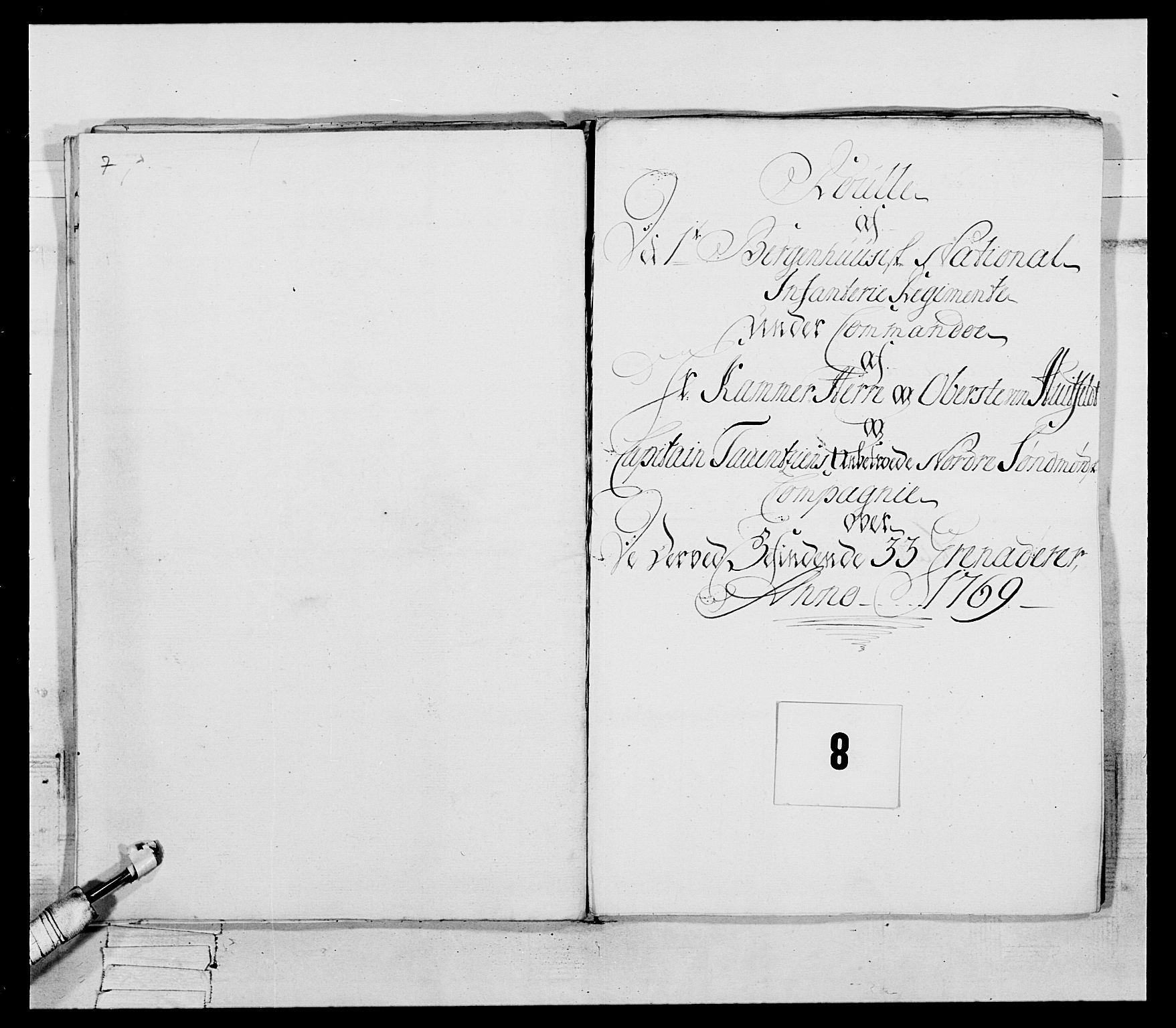 Generalitets- og kommissariatskollegiet, Det kongelige norske kommissariatskollegium, AV/RA-EA-5420/E/Eh/L0089: 1. Bergenhusiske nasjonale infanteriregiment, 1769-1773, p. 67