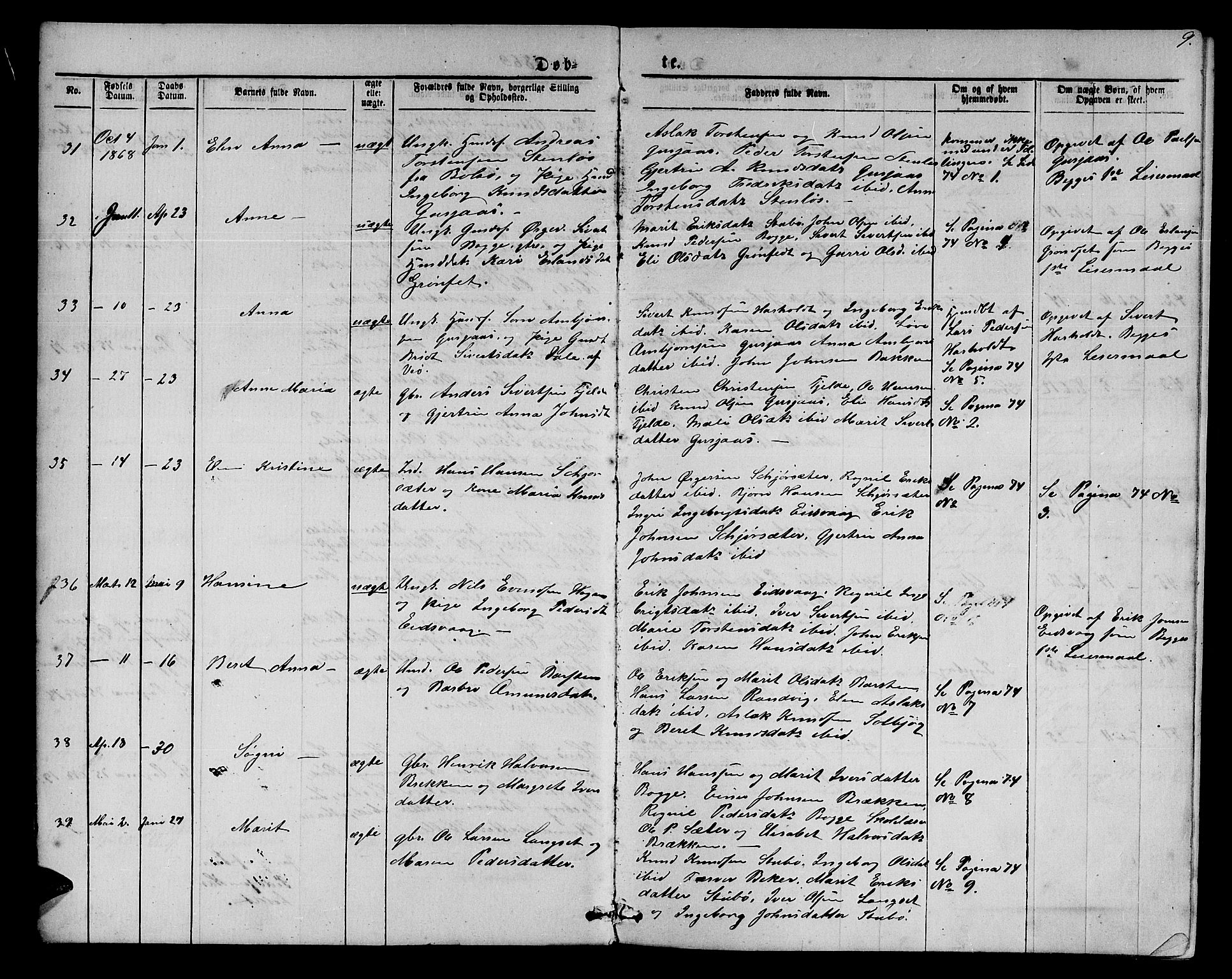 Ministerialprotokoller, klokkerbøker og fødselsregistre - Møre og Romsdal, SAT/A-1454/551/L0630: Parish register (copy) no. 551C02, 1867-1885, p. 9