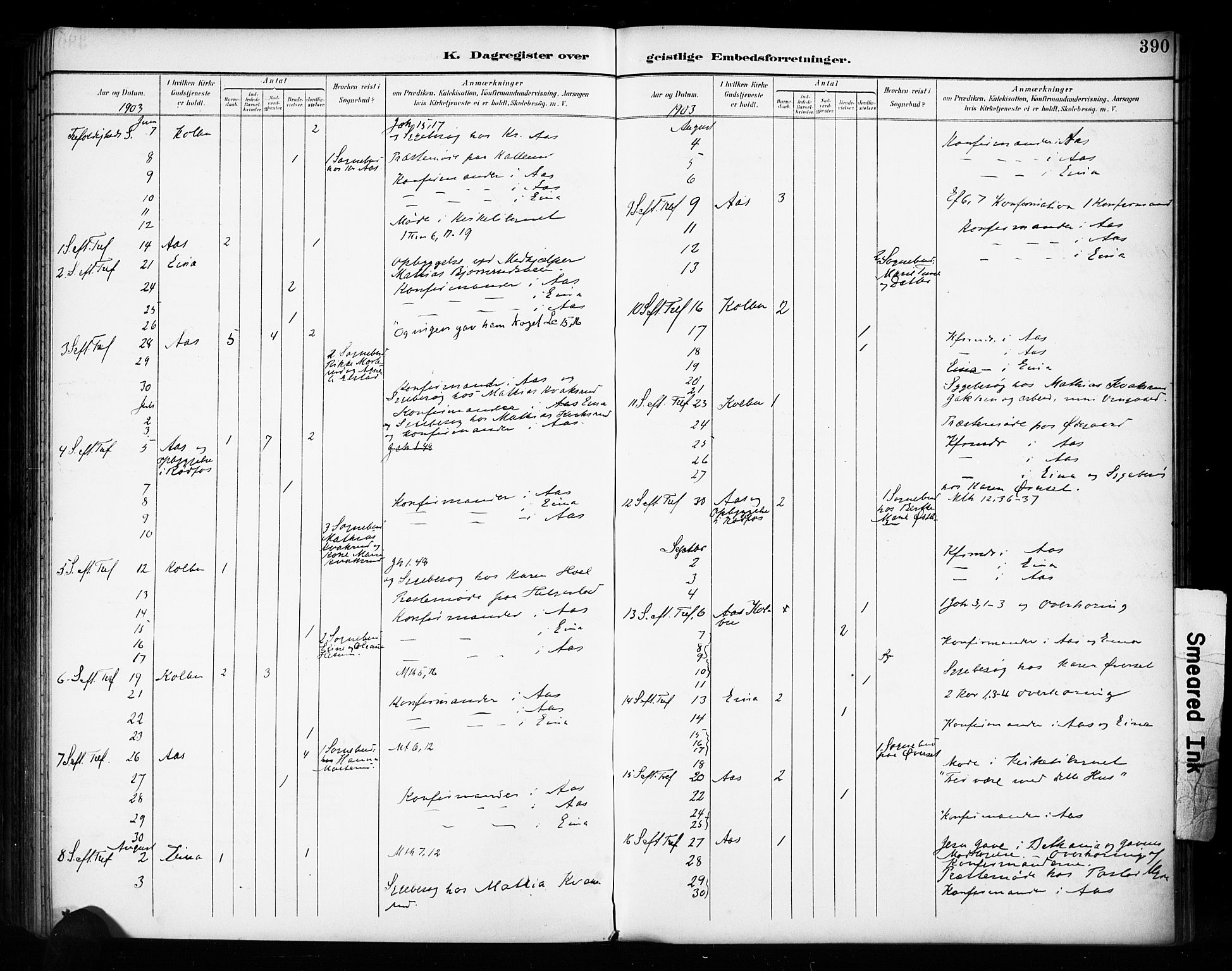 Vestre Toten prestekontor, SAH/PREST-108/H/Ha/Haa/L0011: Parish register (official) no. 11, 1895-1906, p. 390