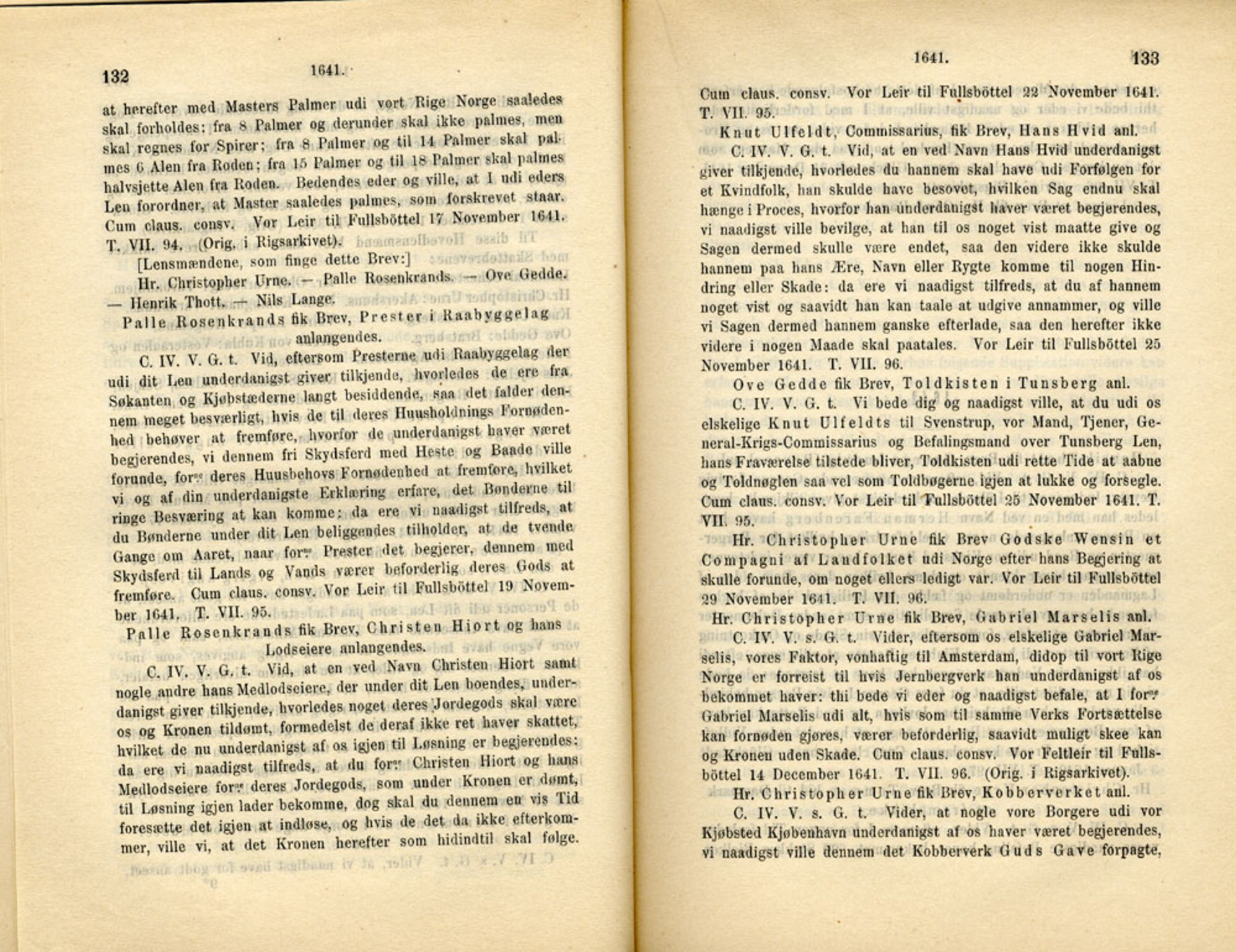 Publikasjoner utgitt av Det Norske Historiske Kildeskriftfond, PUBL/-/-/-: Norske Rigs-Registranter, bind 8, 1641-1648, p. 132-133