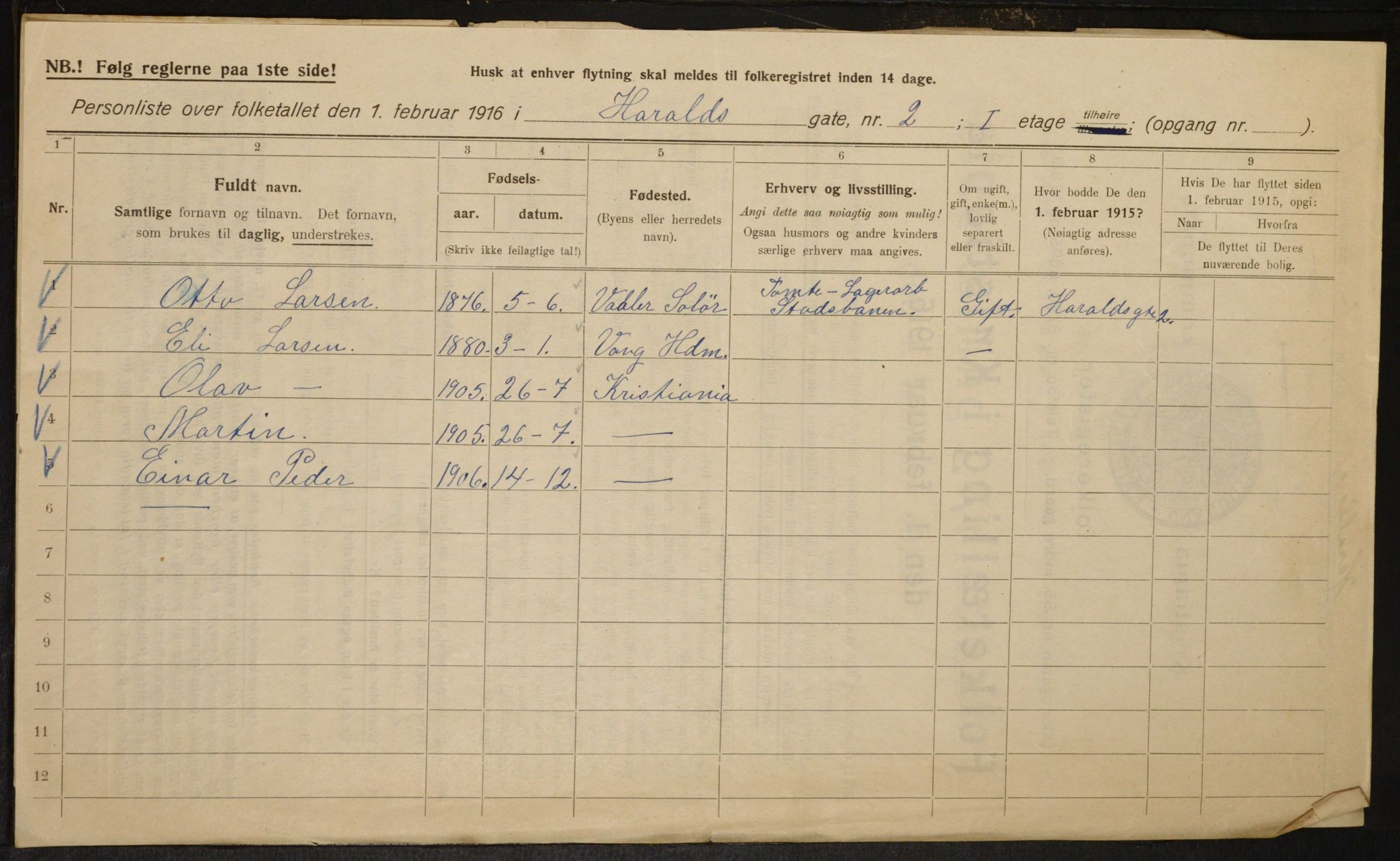 OBA, Municipal Census 1916 for Kristiania, 1916, p. 35641