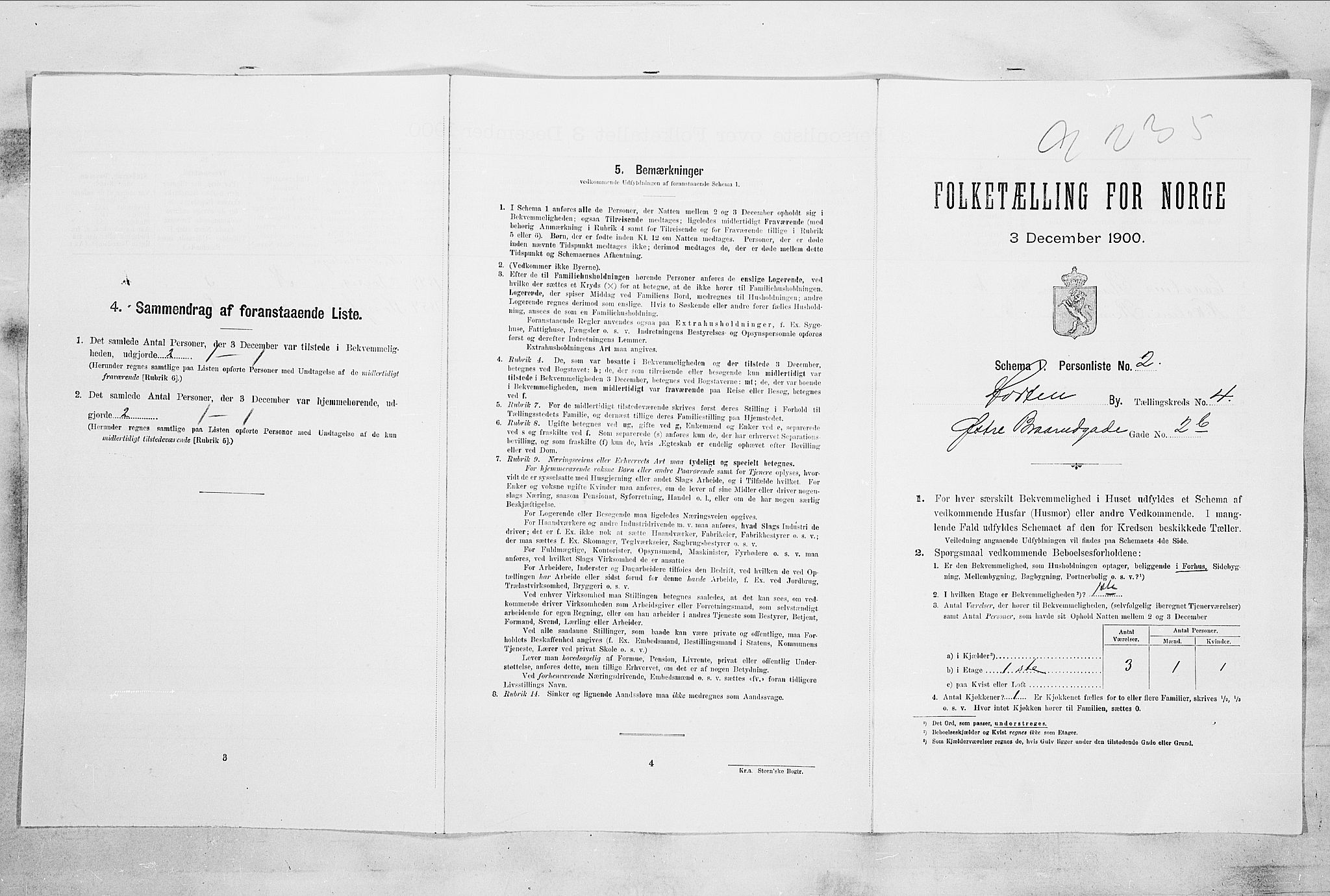 RA, 1900 census for Horten, 1900, p. 2596