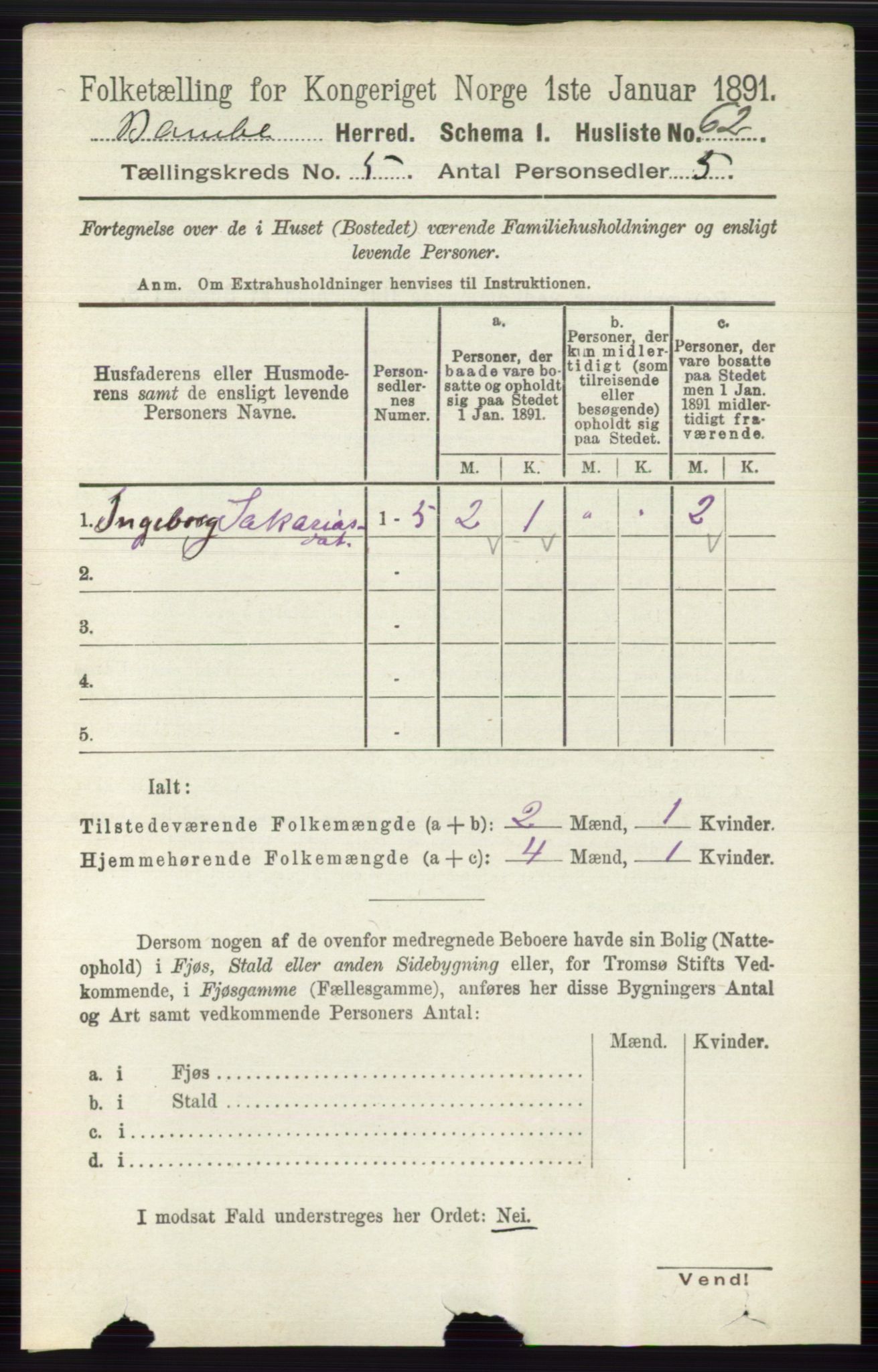 RA, 1891 census for 0814 Bamble, 1891, p. 2236