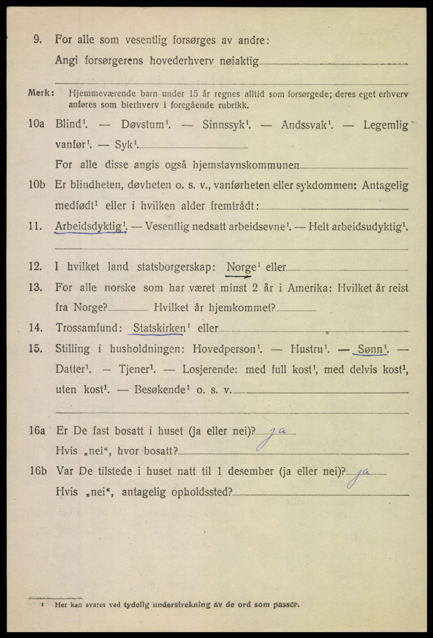 SAH, 1920 census for Vang (Oppland), 1920, p. 2622