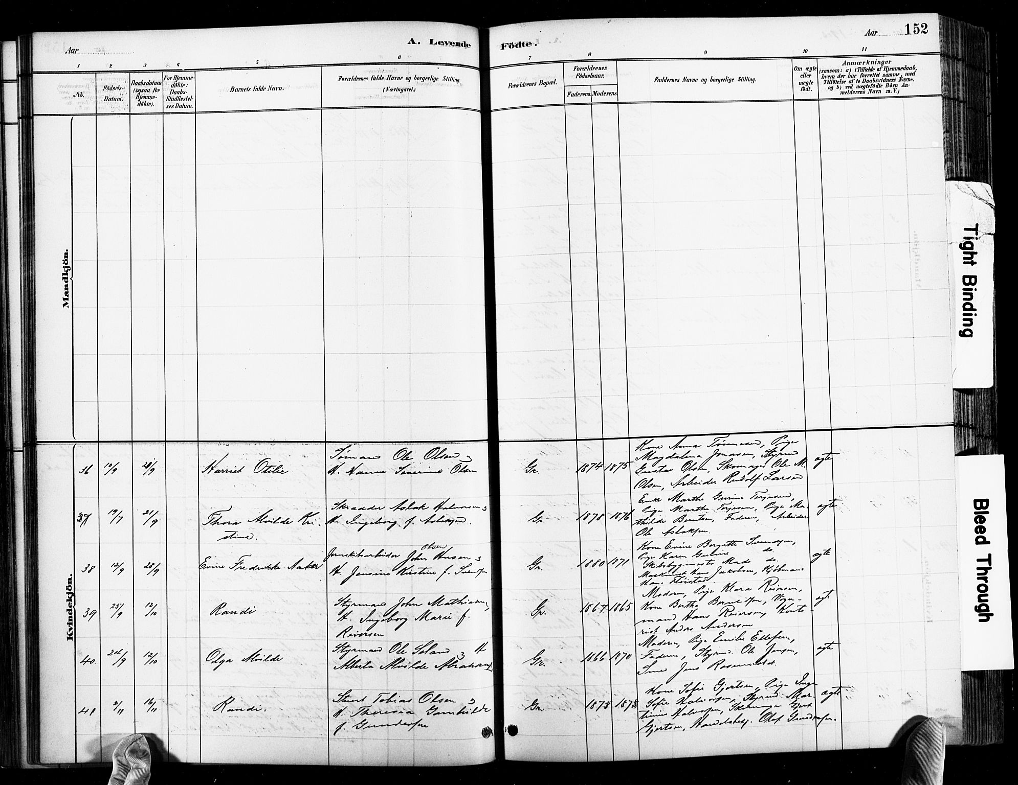 Grimstad sokneprestkontor, AV/SAK-1111-0017/F/Fb/L0001: Parish register (copy) no. B 1, 1881-1922, p. 152