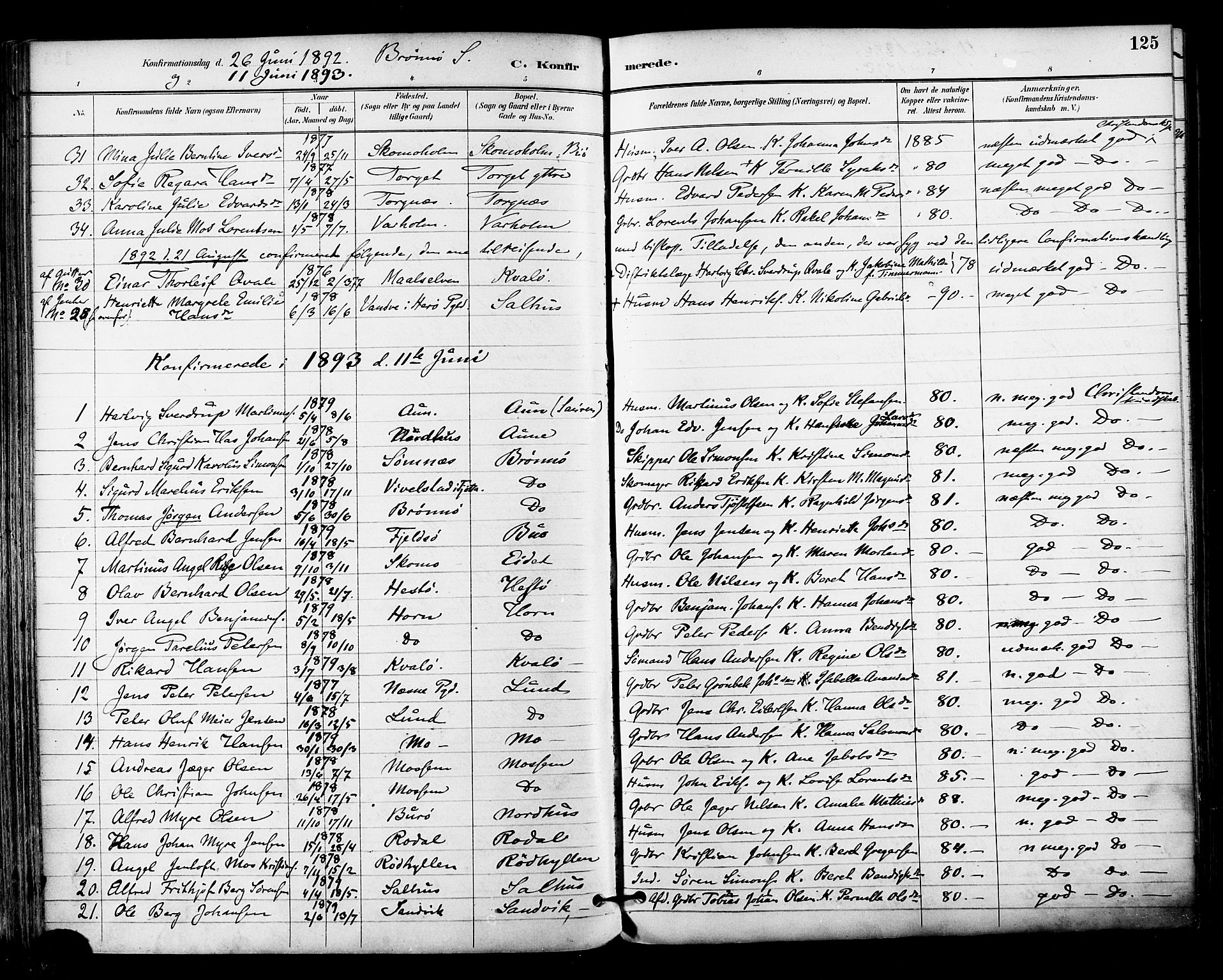 Ministerialprotokoller, klokkerbøker og fødselsregistre - Nordland, SAT/A-1459/813/L0200: Parish register (official) no. 813A10, 1886-1900, p. 125
