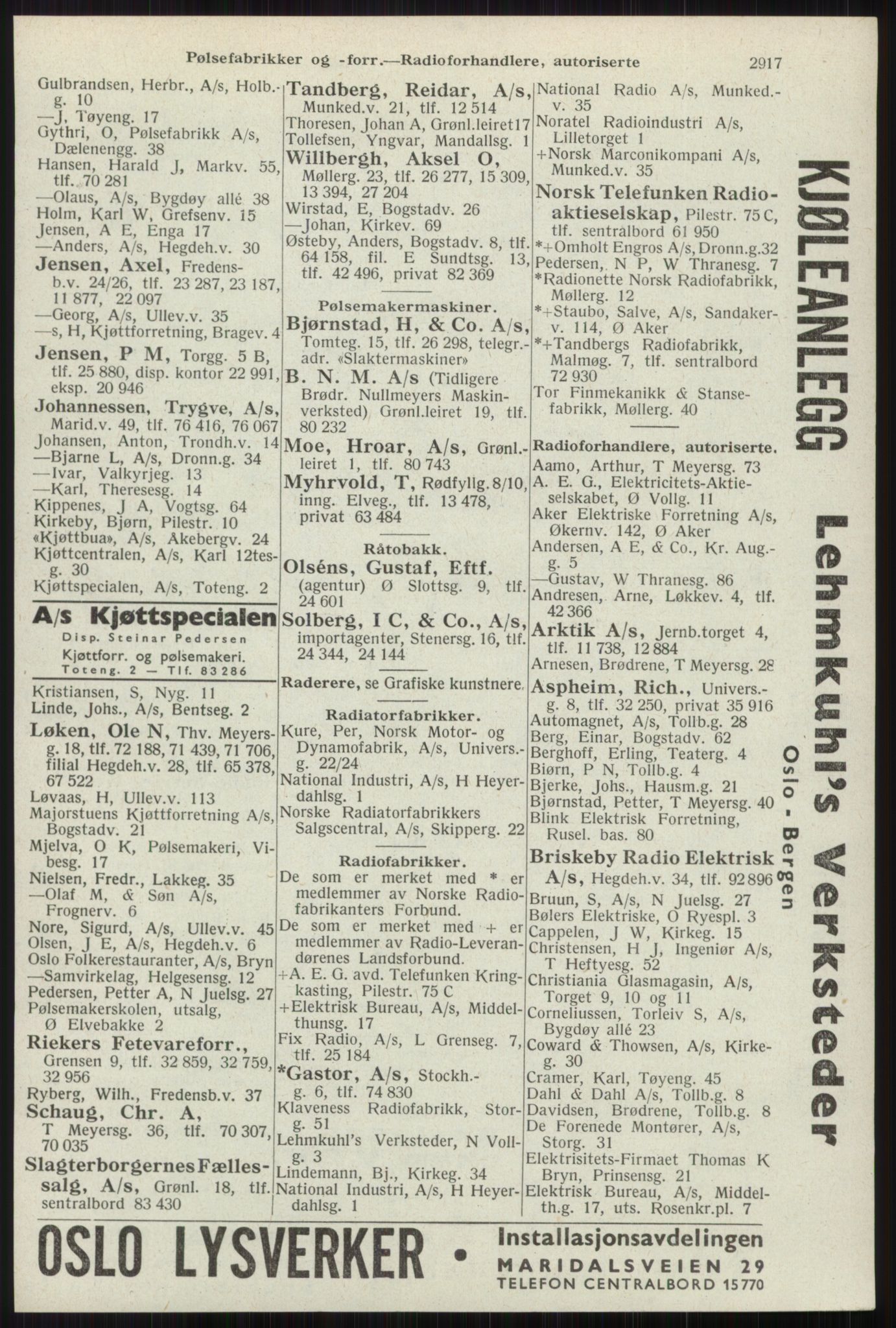 Kristiania/Oslo adressebok, PUBL/-, 1941, p. 2917