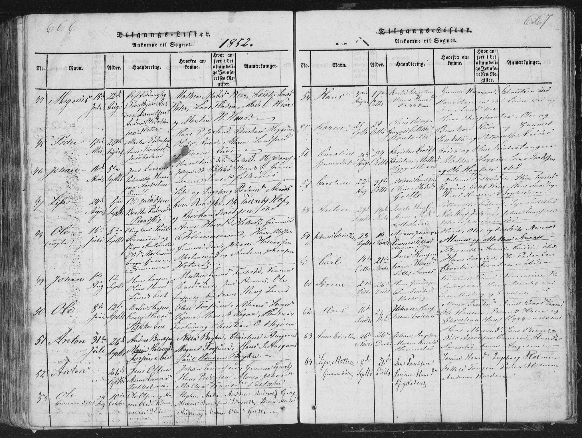 Røyken kirkebøker, AV/SAKO-A-241/G/Ga/L0003: Parish register (copy) no. 3, 1814-1856, p. 666-667