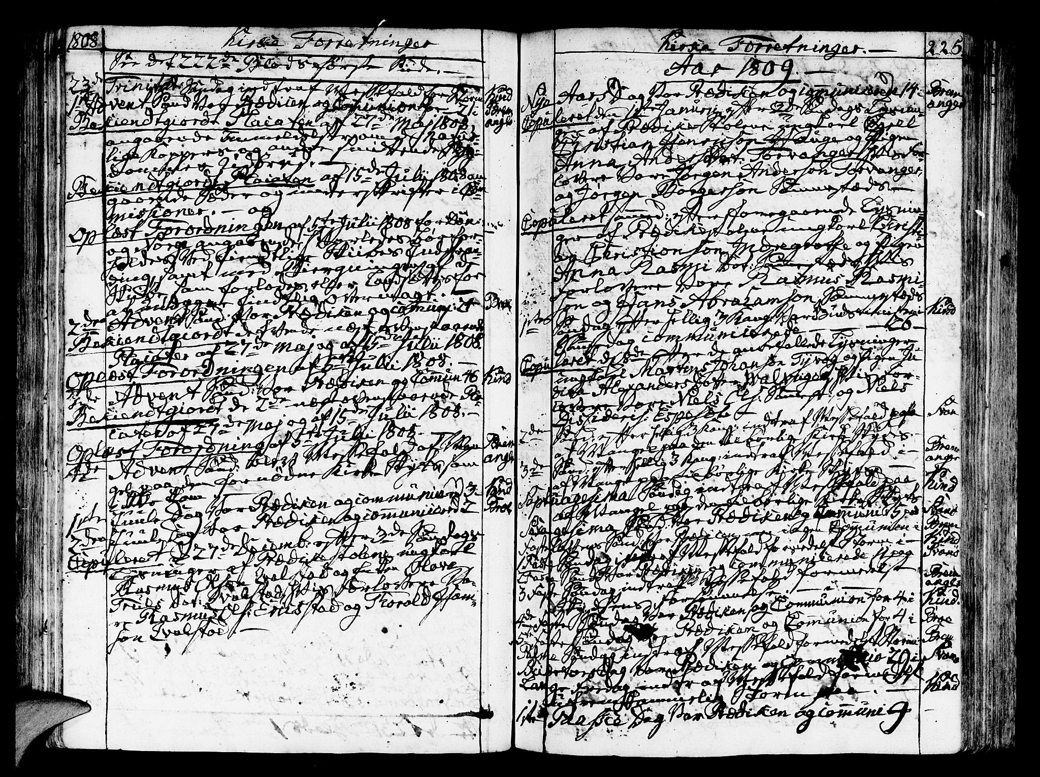 Kinn sokneprestembete, SAB/A-80801/H/Haa/Haaa/L0003: Parish register (official) no. A 3, 1785-1821, p. 225