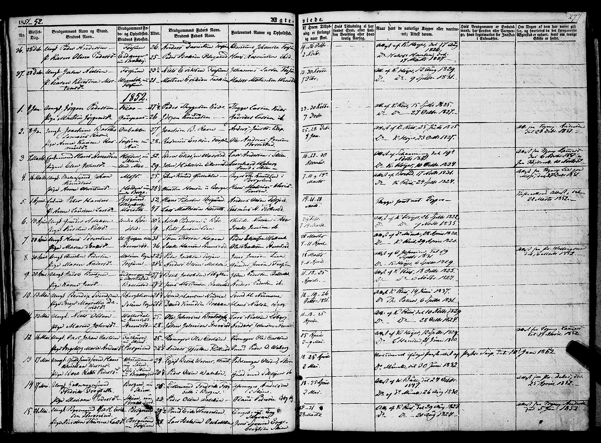 Gjerpen kirkebøker, SAKO/A-265/F/Fa/L0007b: Parish register (official) no. I 7B, 1834-1857, p. 277