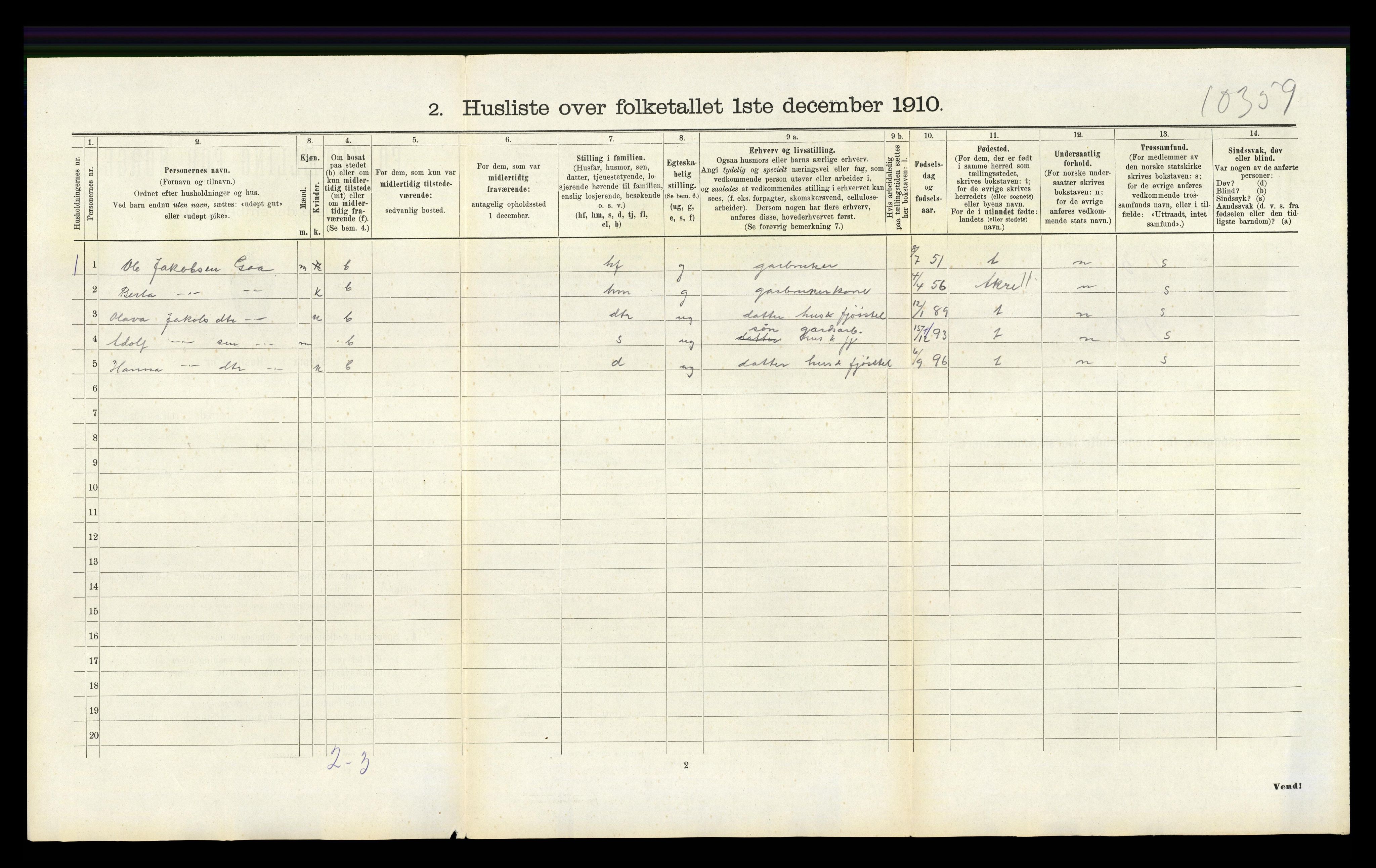 RA, 1910 census for Hetland, 1910, p. 1798