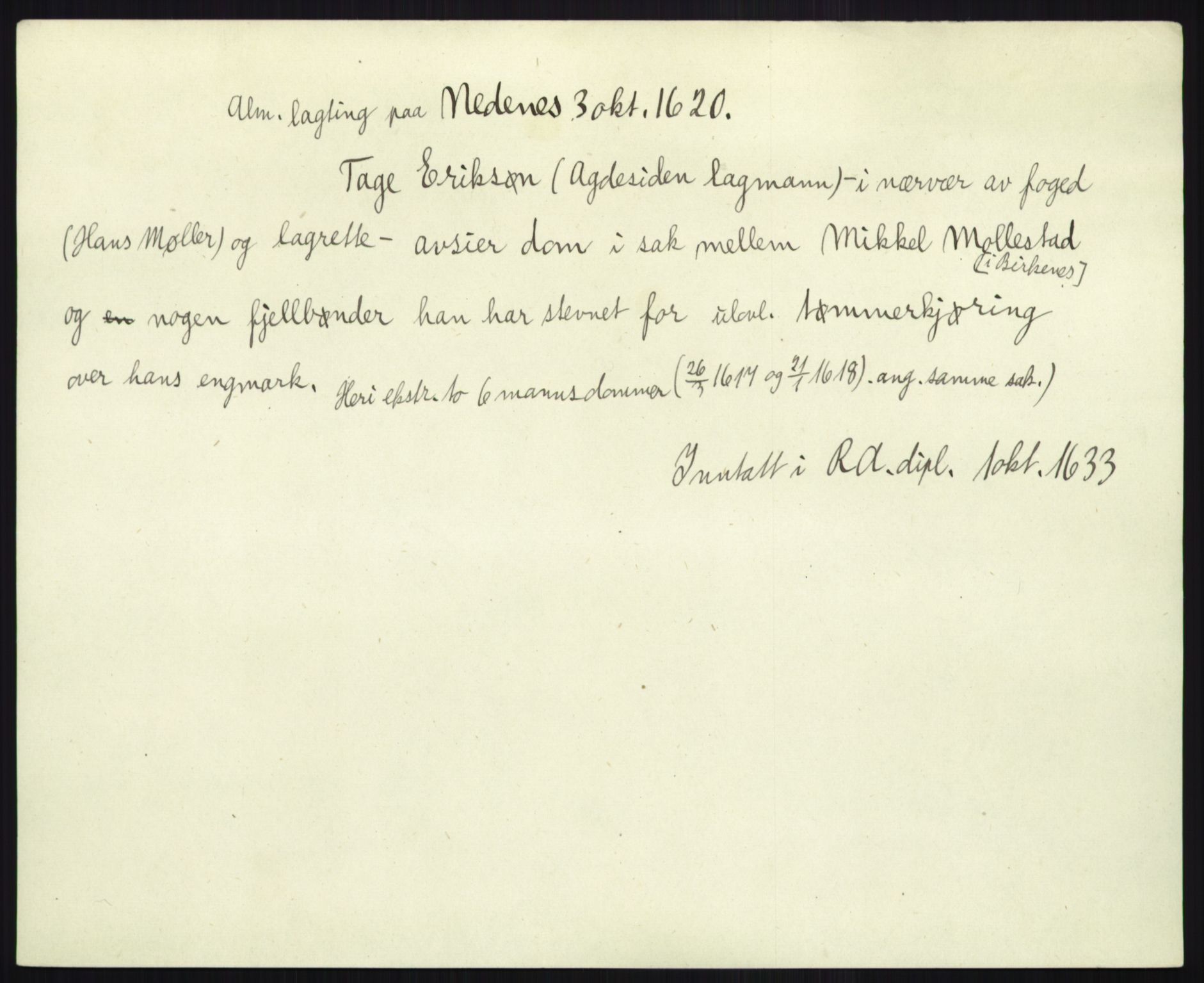 Riksarkivets diplomsamling, AV/RA-EA-5965/F35/F35b/L0006: Riksarkivets diplomer, seddelregister, 1613-1624, p. 461