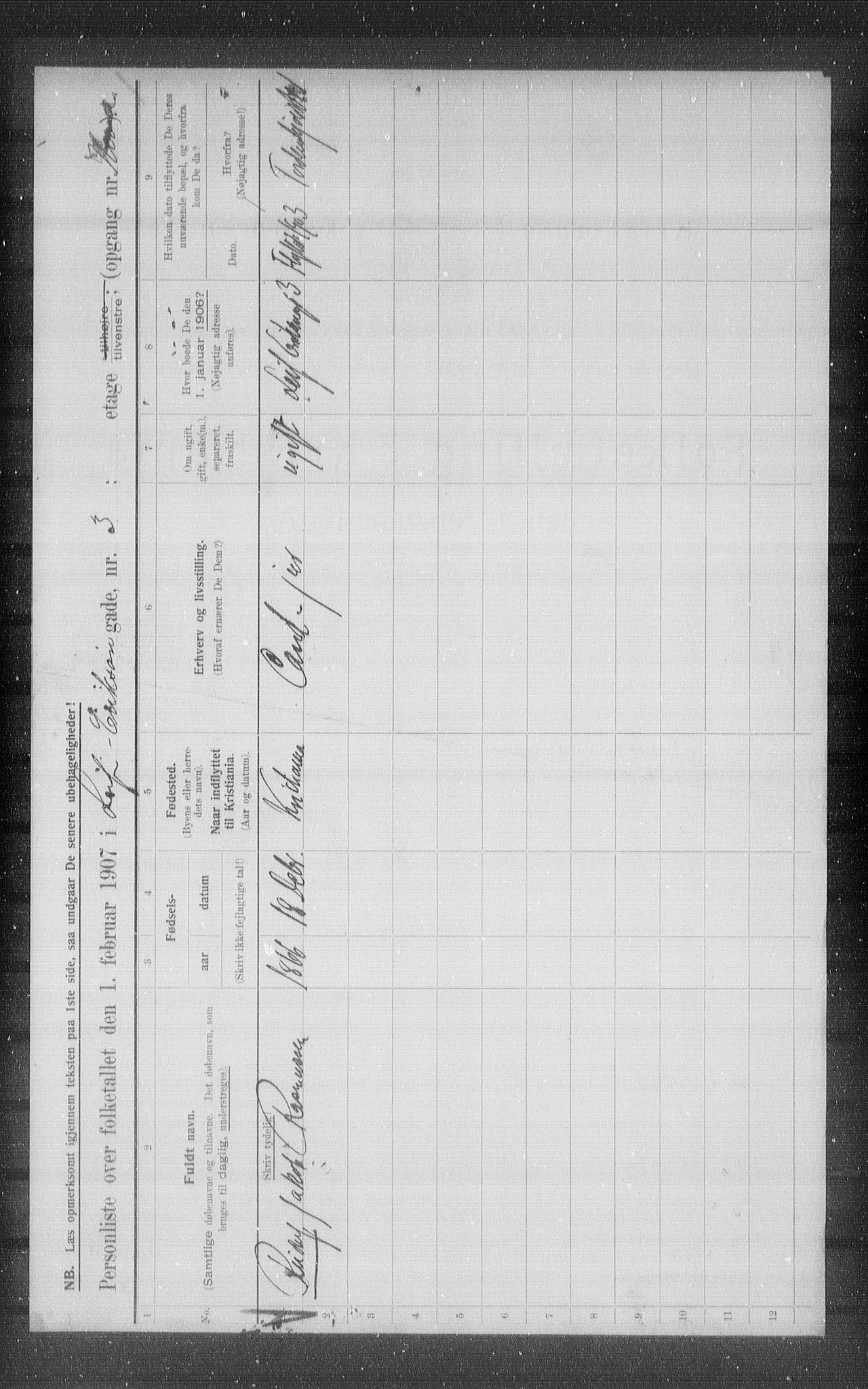 OBA, Municipal Census 1907 for Kristiania, 1907, p. 29338