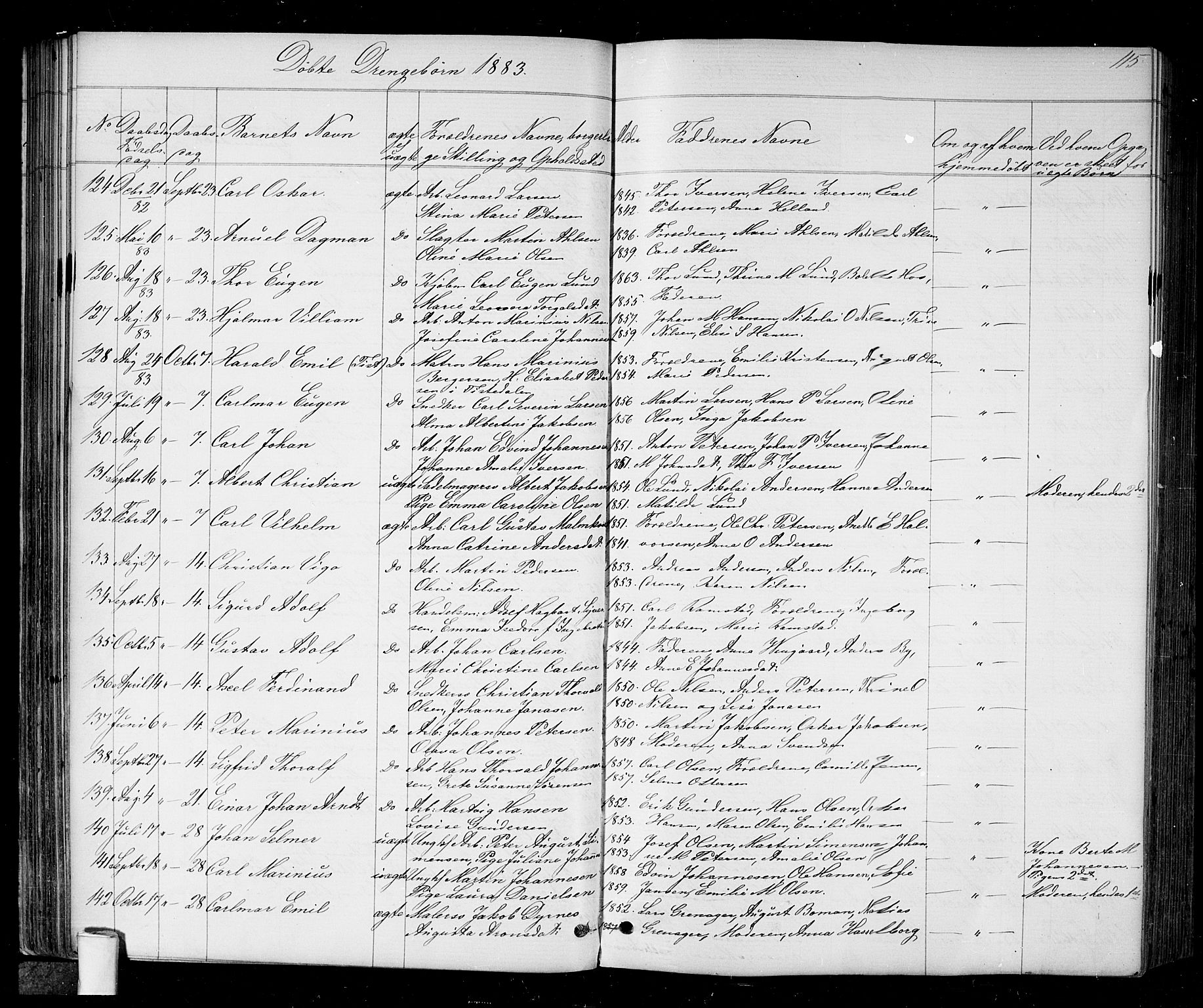 Halden prestekontor Kirkebøker, SAO/A-10909/G/Ga/L0006: Parish register (copy) no. 6, 1869-1884, p. 115