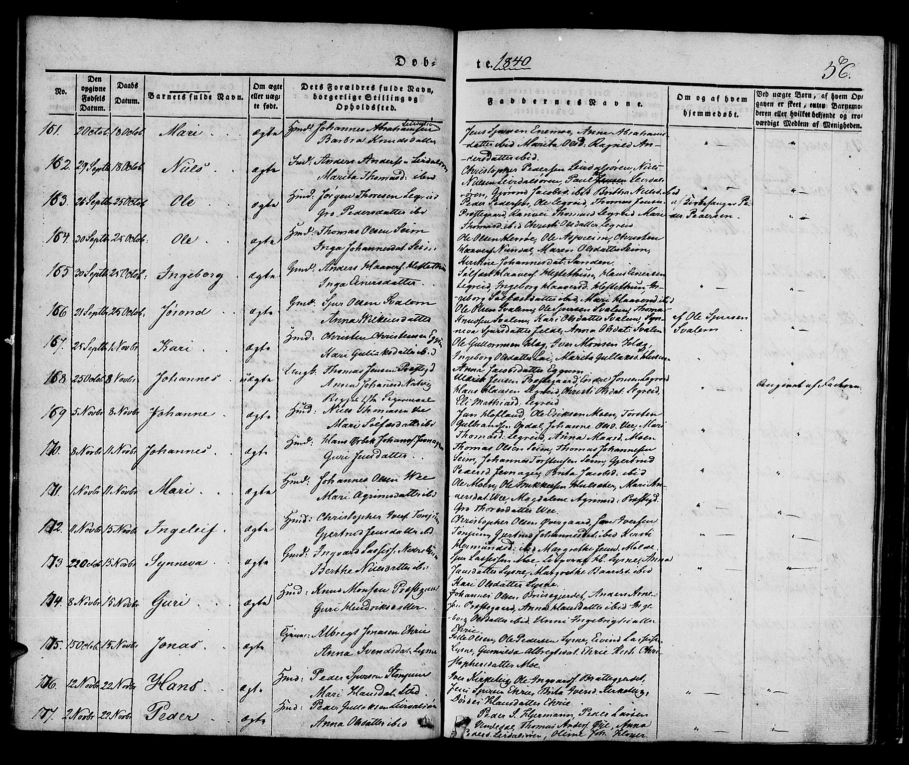 Lærdal sokneprestembete, AV/SAB-A-81201: Parish register (official) no. A 6, 1835-1849, p. 56