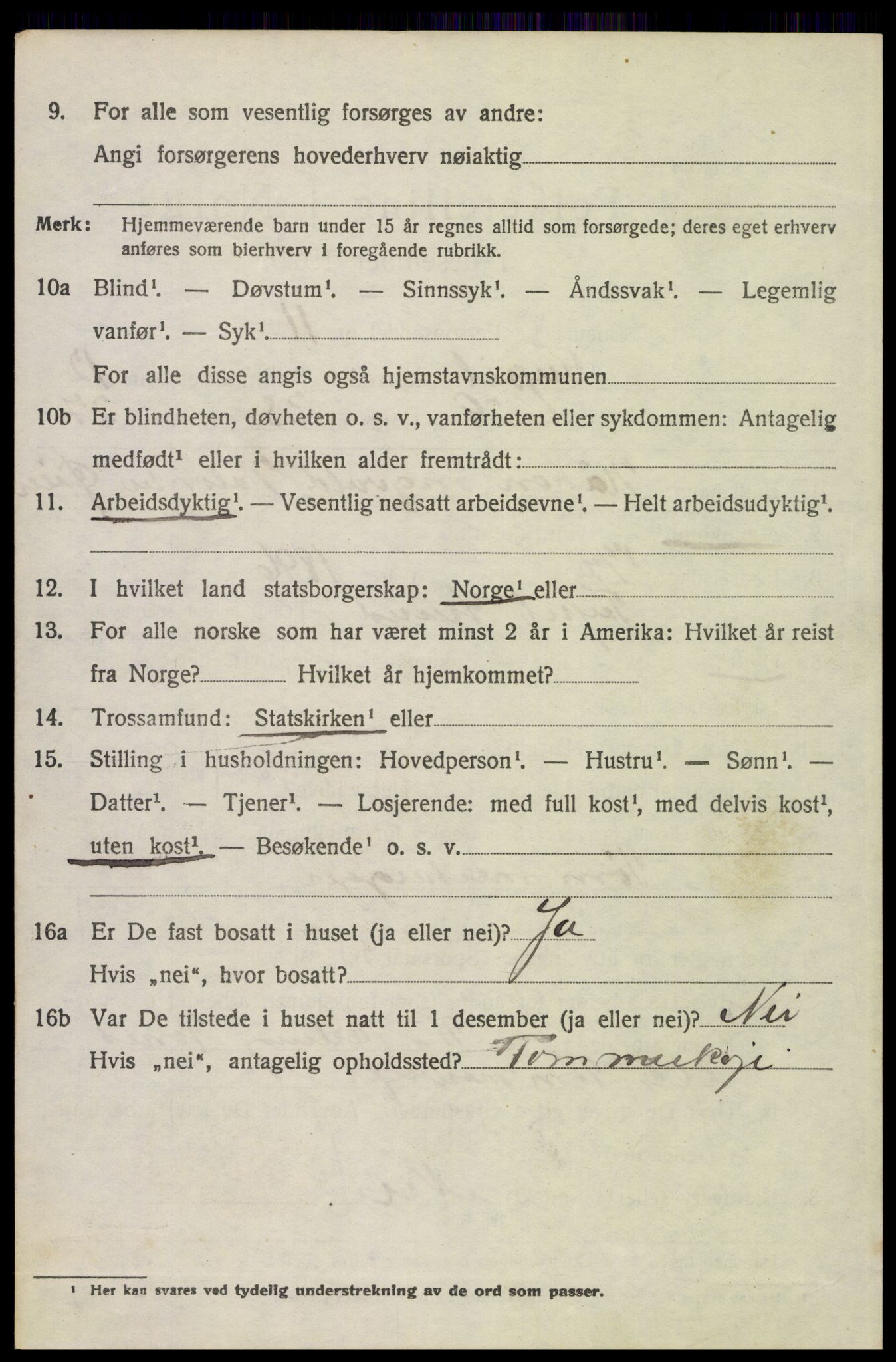 SAH, 1920 census for Trysil, 1920, p. 7538