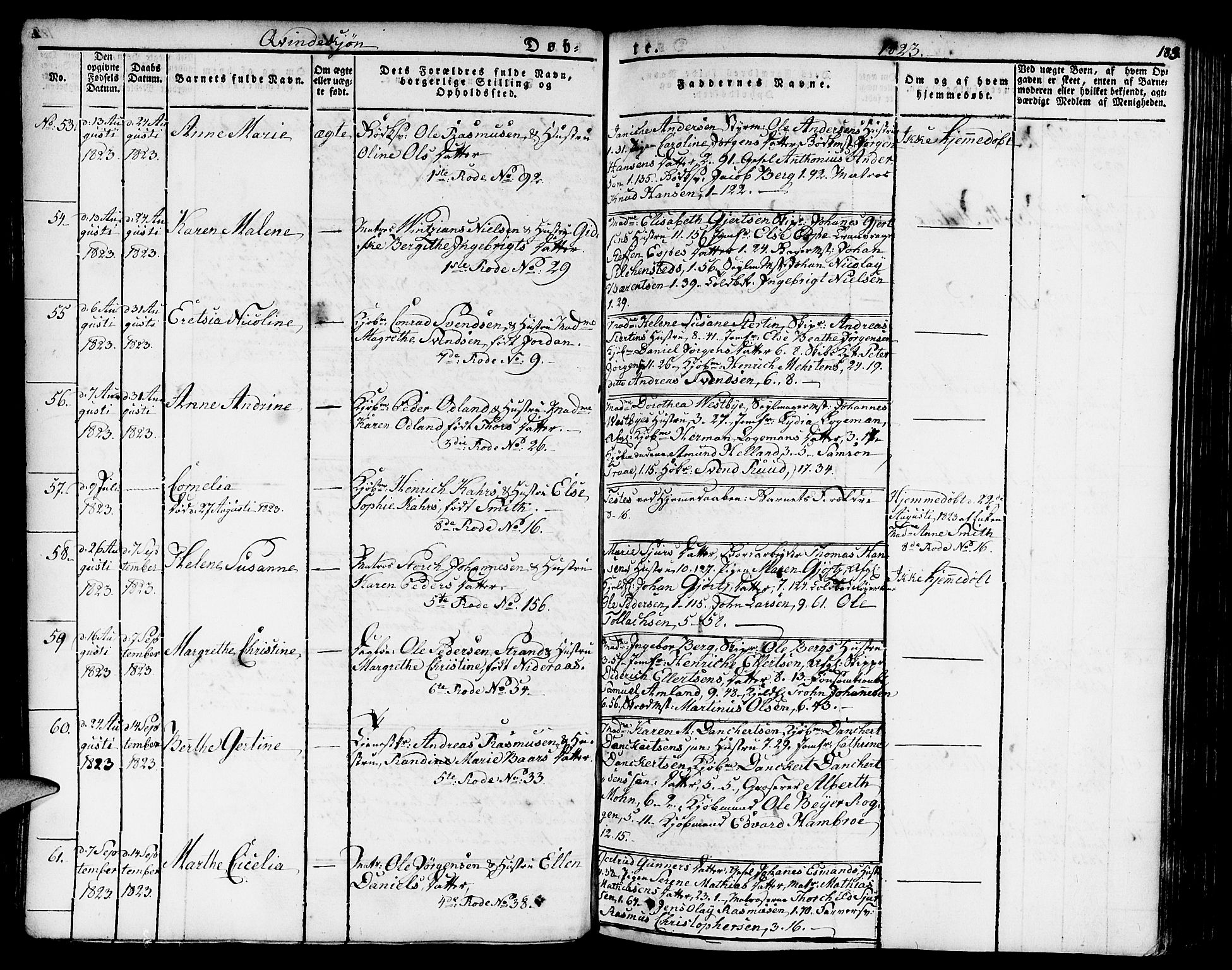 Nykirken Sokneprestembete, SAB/A-77101/H/Haa/L0012: Parish register (official) no. A 12, 1821-1844, p. 183