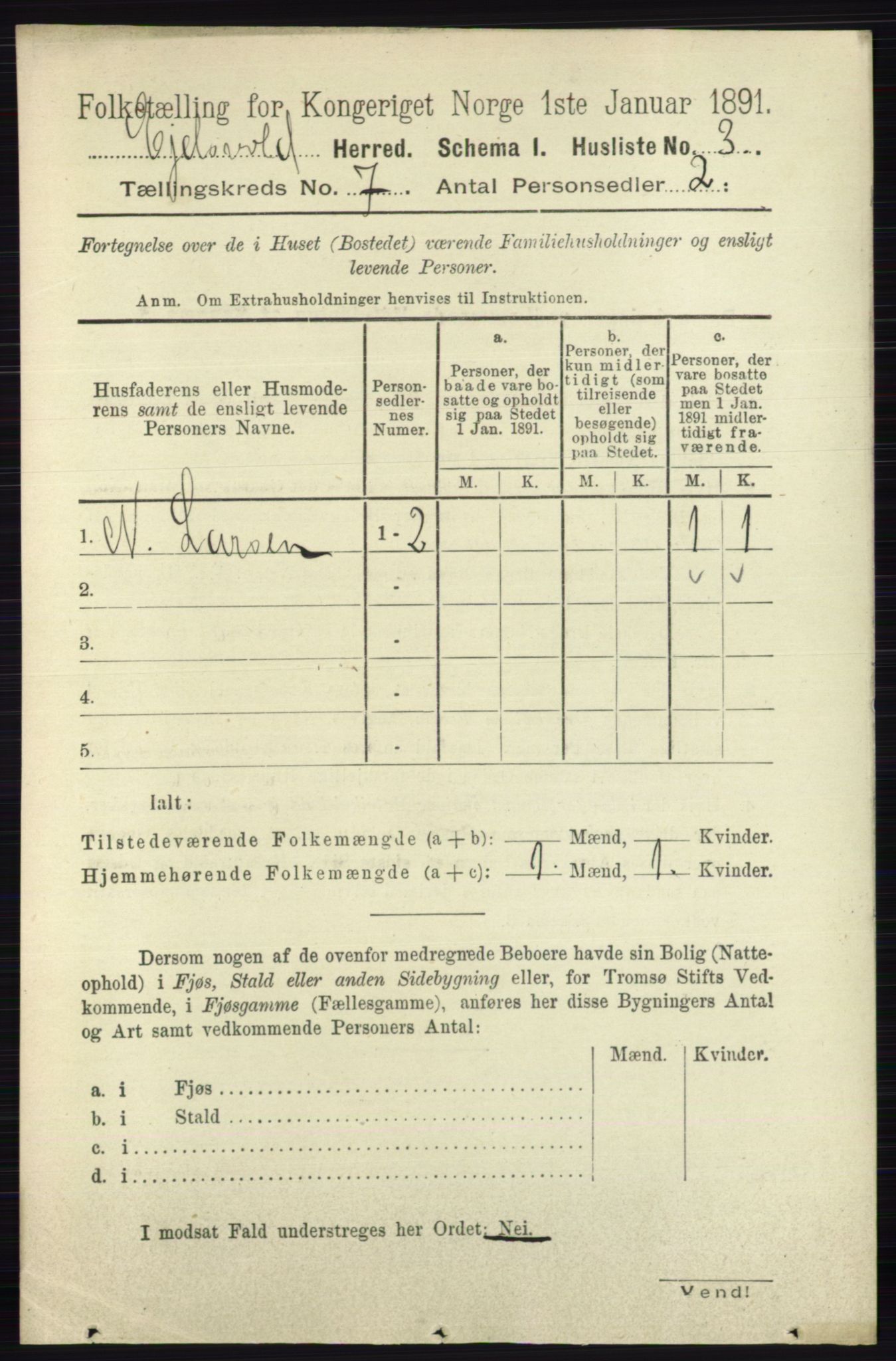 RA, 1891 census for 0237 Eidsvoll, 1891, p. 4509