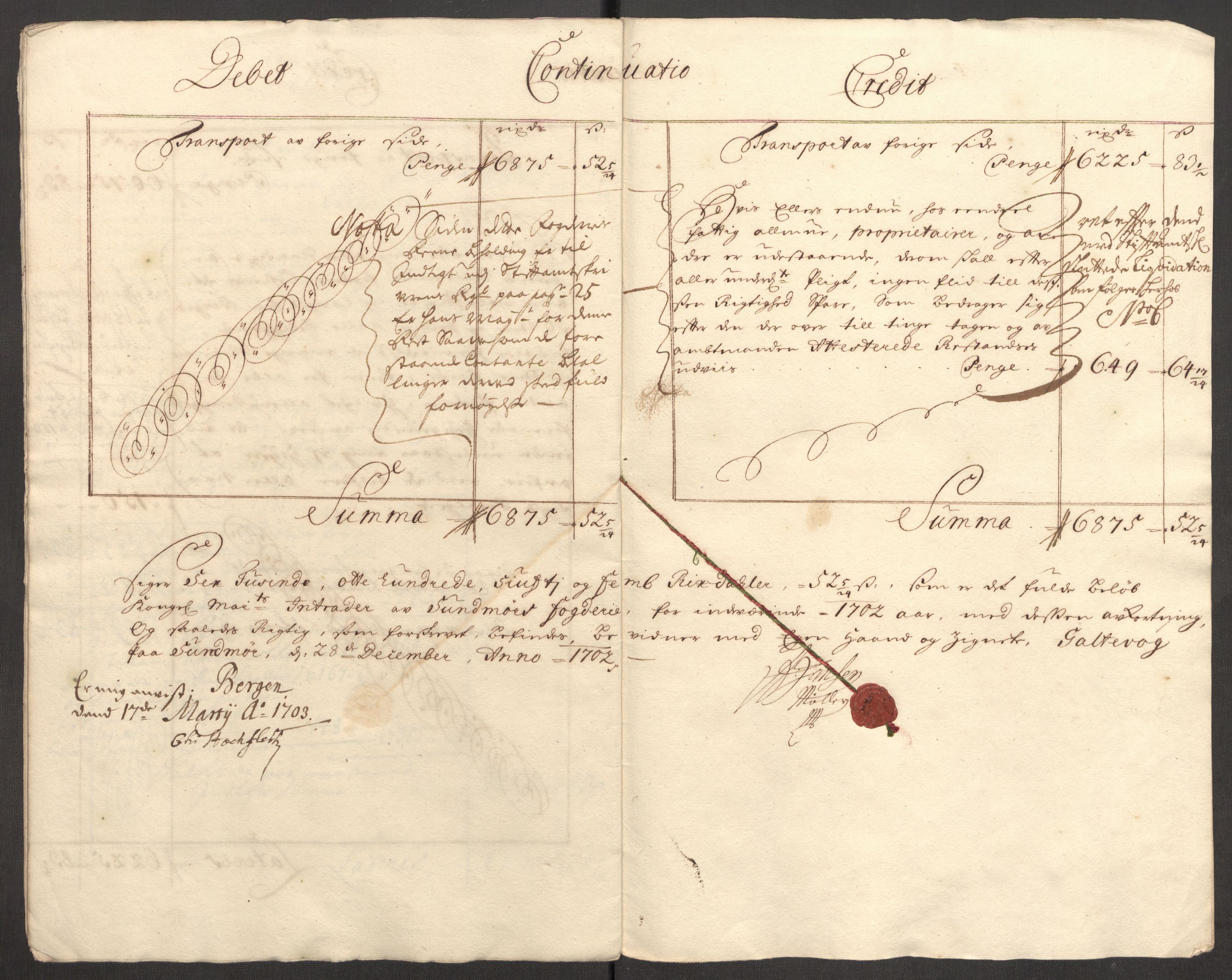 Rentekammeret inntil 1814, Reviderte regnskaper, Fogderegnskap, AV/RA-EA-4092/R54/L3559: Fogderegnskap Sunnmøre, 1702-1703, p. 12