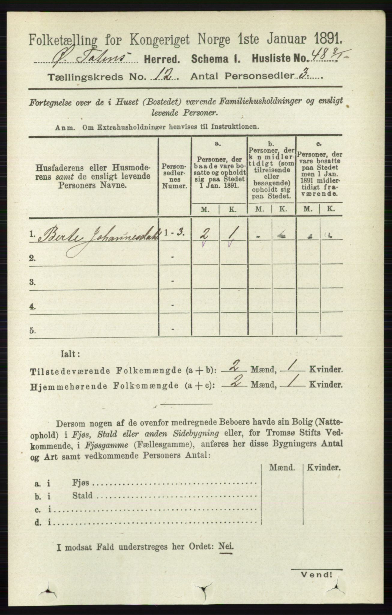 RA, 1891 census for 0528 Østre Toten, 1891, p. 7701