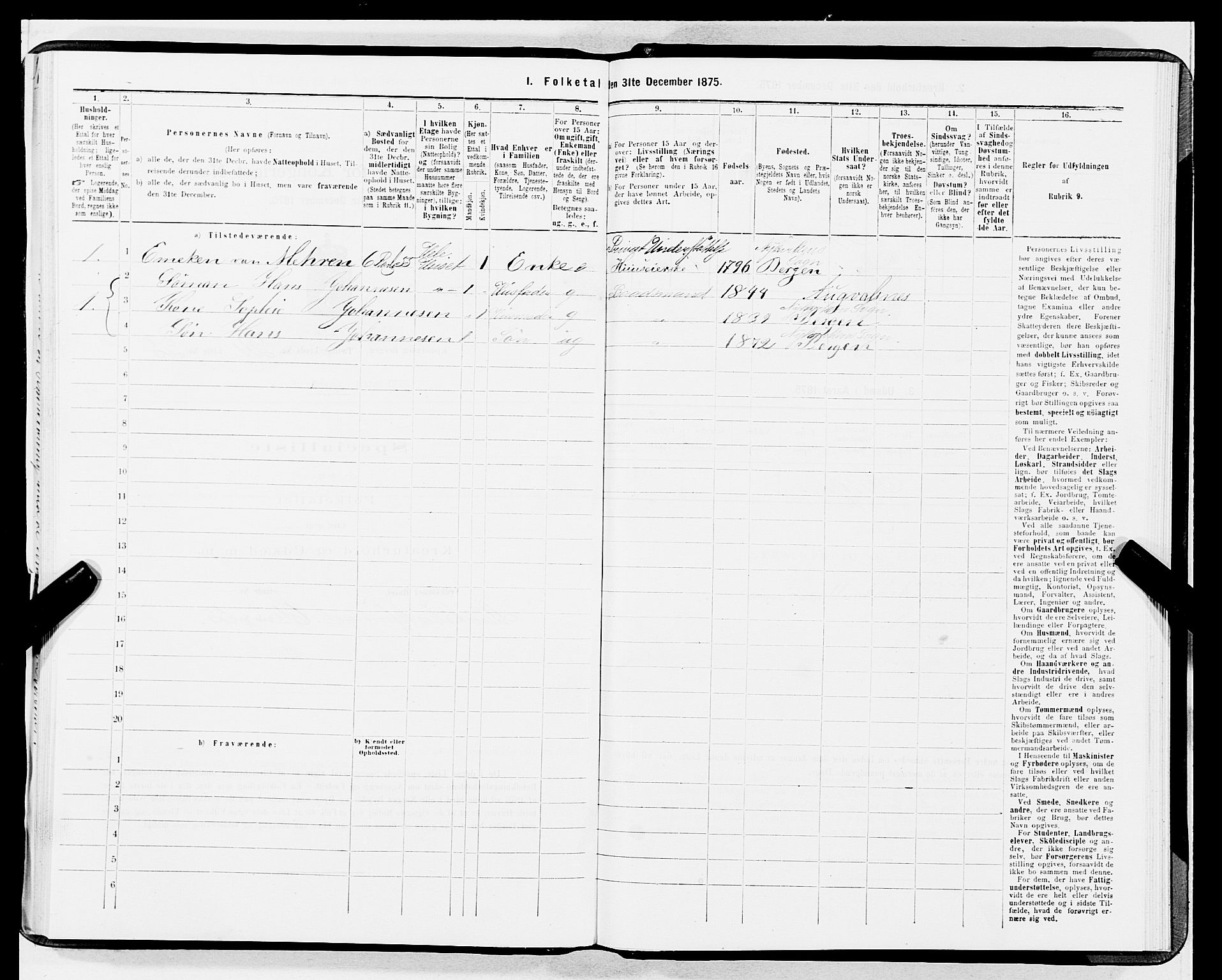 SAB, 1875 census for 1301 Bergen, 1875, p. 1287