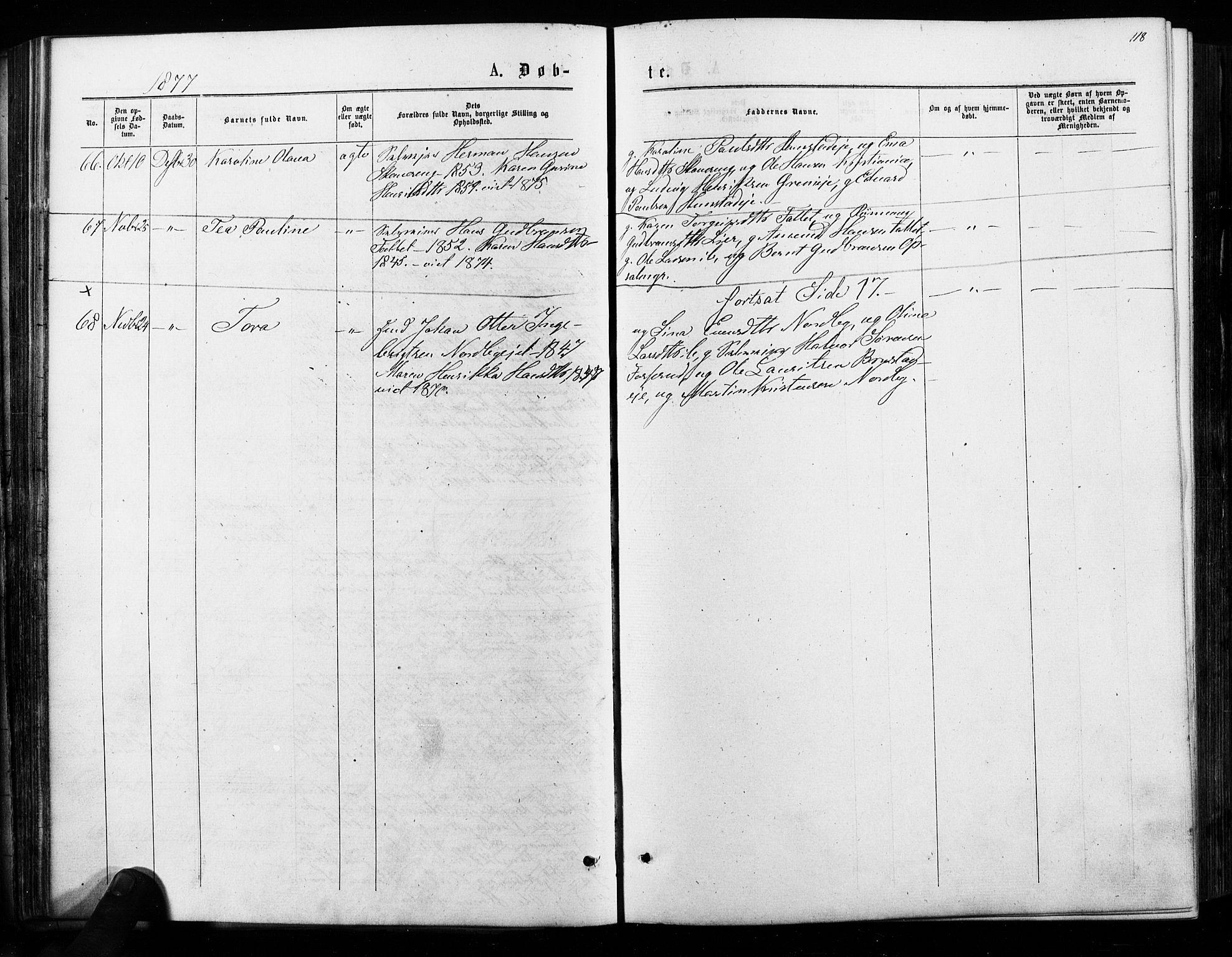 Nes prestekontor Kirkebøker, AV/SAO-A-10410/F/Fa/L0009: Parish register (official) no. I 9, 1875-1882, p. 118