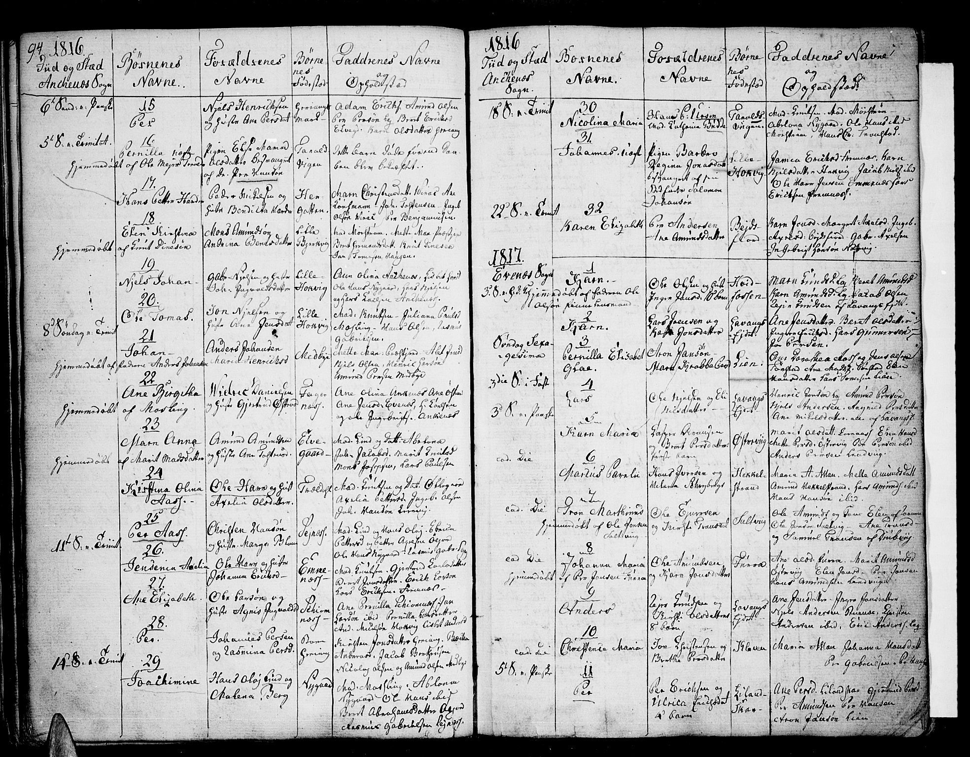 Ministerialprotokoller, klokkerbøker og fødselsregistre - Nordland, SAT/A-1459/863/L0893: Parish register (official) no. 863A05, 1794-1821, p. 94-95