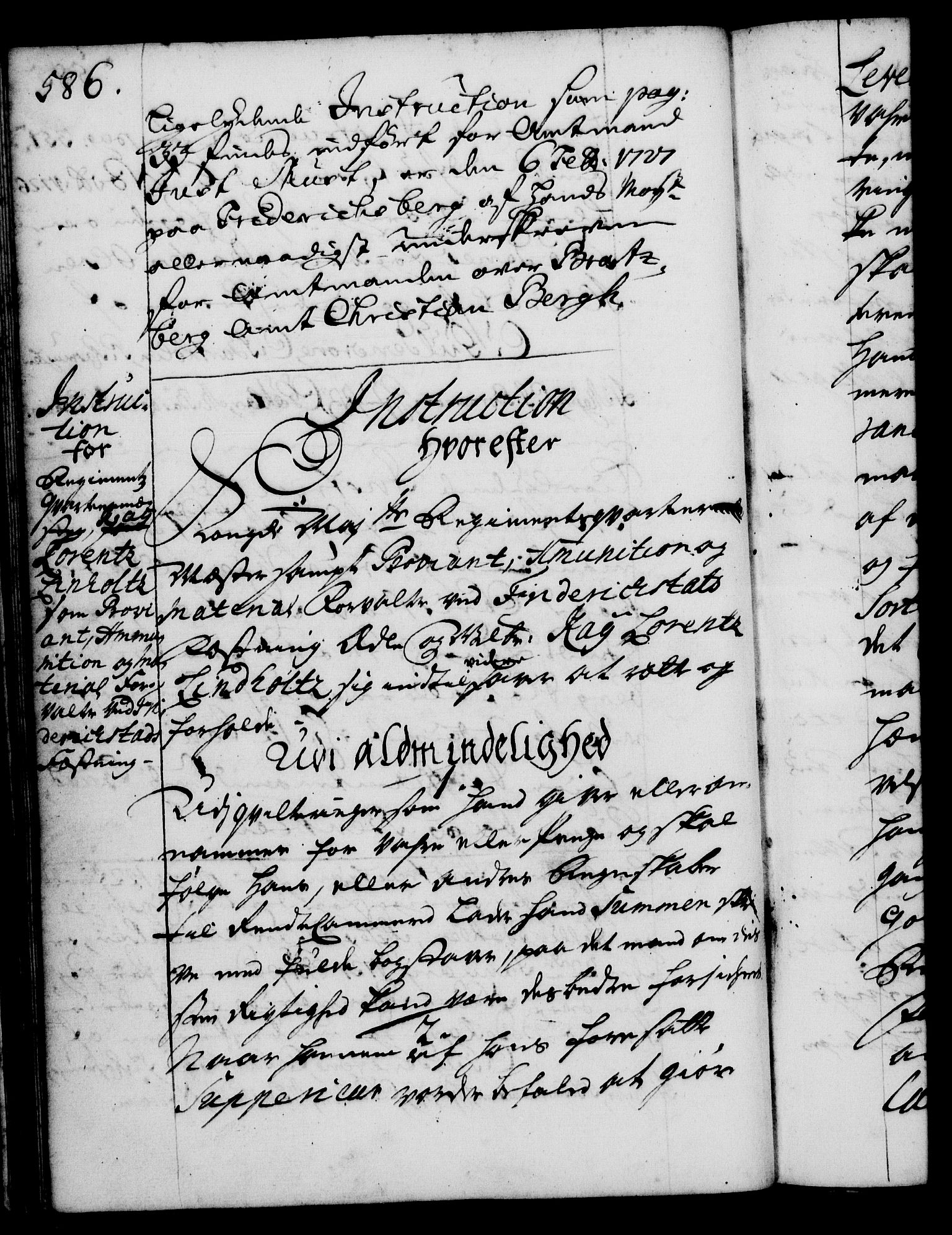 Rentekammeret, Kammerkanselliet, RA/EA-3111/G/Gg/Ggi/L0001: Norsk instruksjonsprotokoll med register (merket RK 53.34), 1720-1729, p. 586