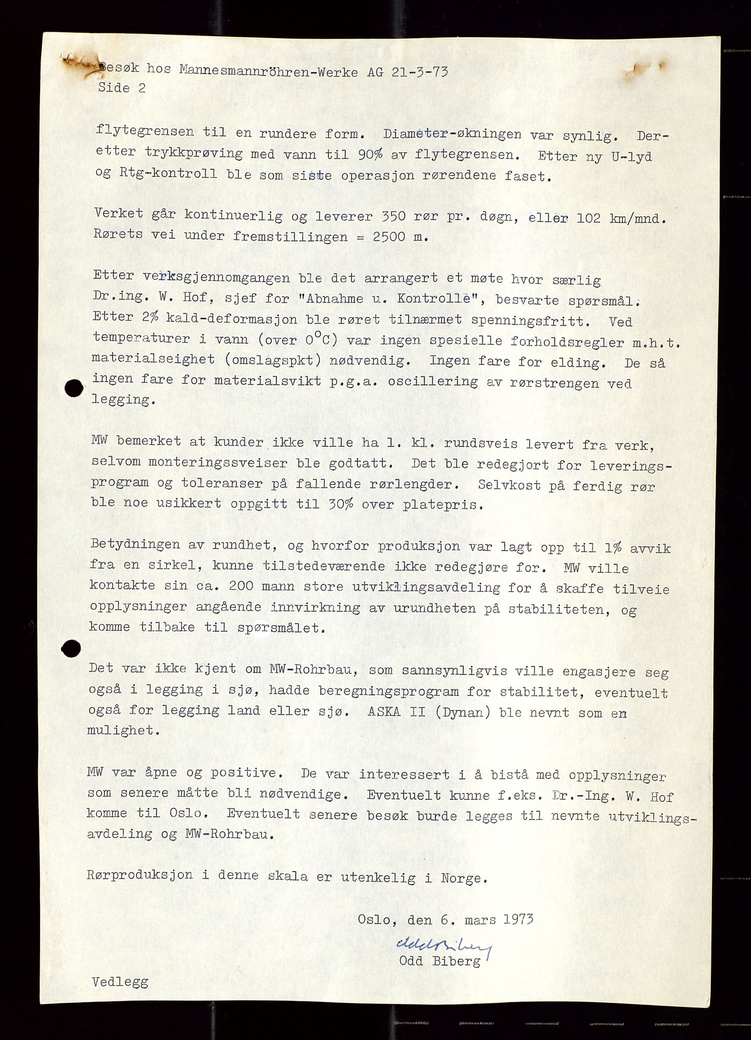 Industridepartementet, Oljekontoret, AV/SAST-A-101348/Di/L0003: DWP, møtereferater, 1972-1974, p. 285