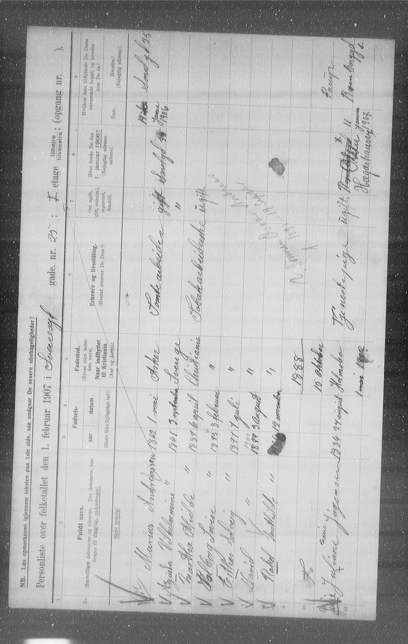 OBA, Municipal Census 1907 for Kristiania, 1907, p. 53980