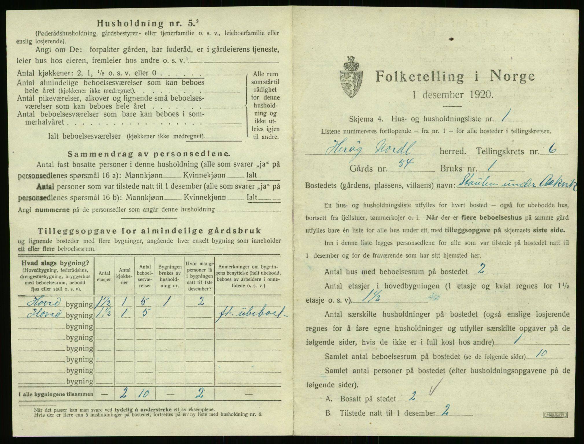 SAT, 1920 census for Herøy, 1920, p. 586