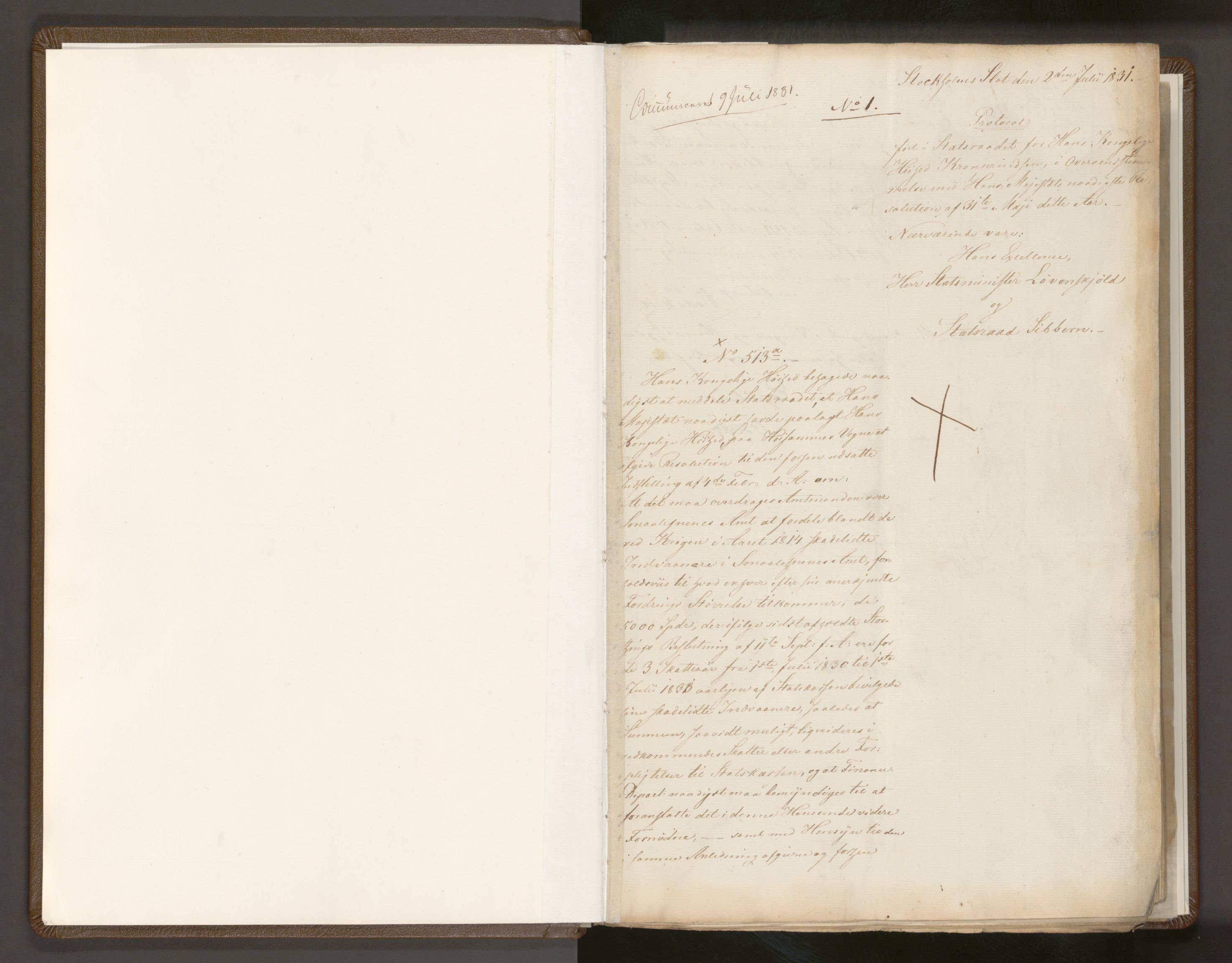 Statsrådssekretariatet, AV/RA-S-1001/A/Ab/L0033: Kgl. res. nr.  513-1088, 2. halvår, 1831