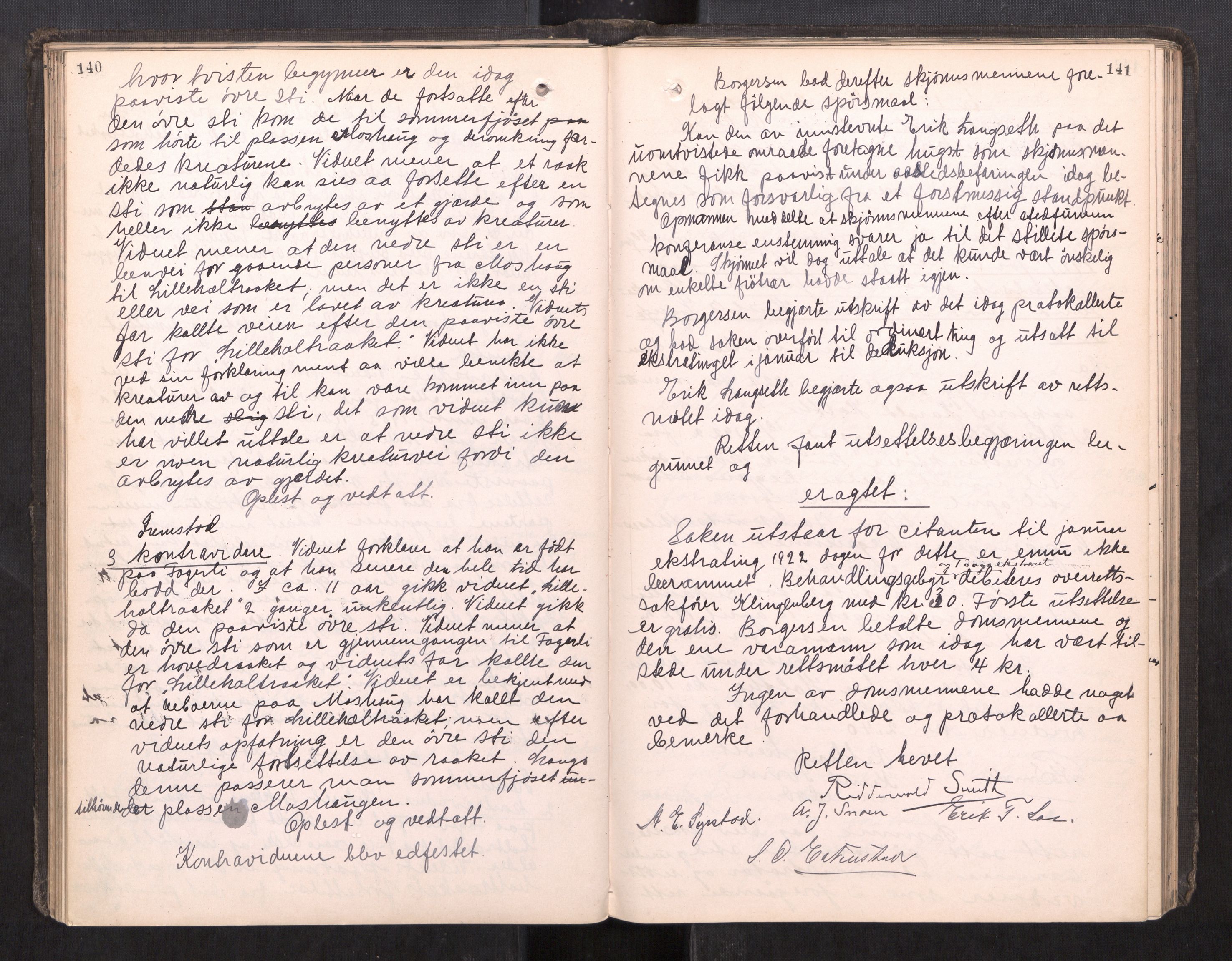 Orkdal sorenskriveri, AV/SAT-A-4169/1/1/1B/L0030: Ekstrarettsprotokoll, 1920-1927, p. 140-141
