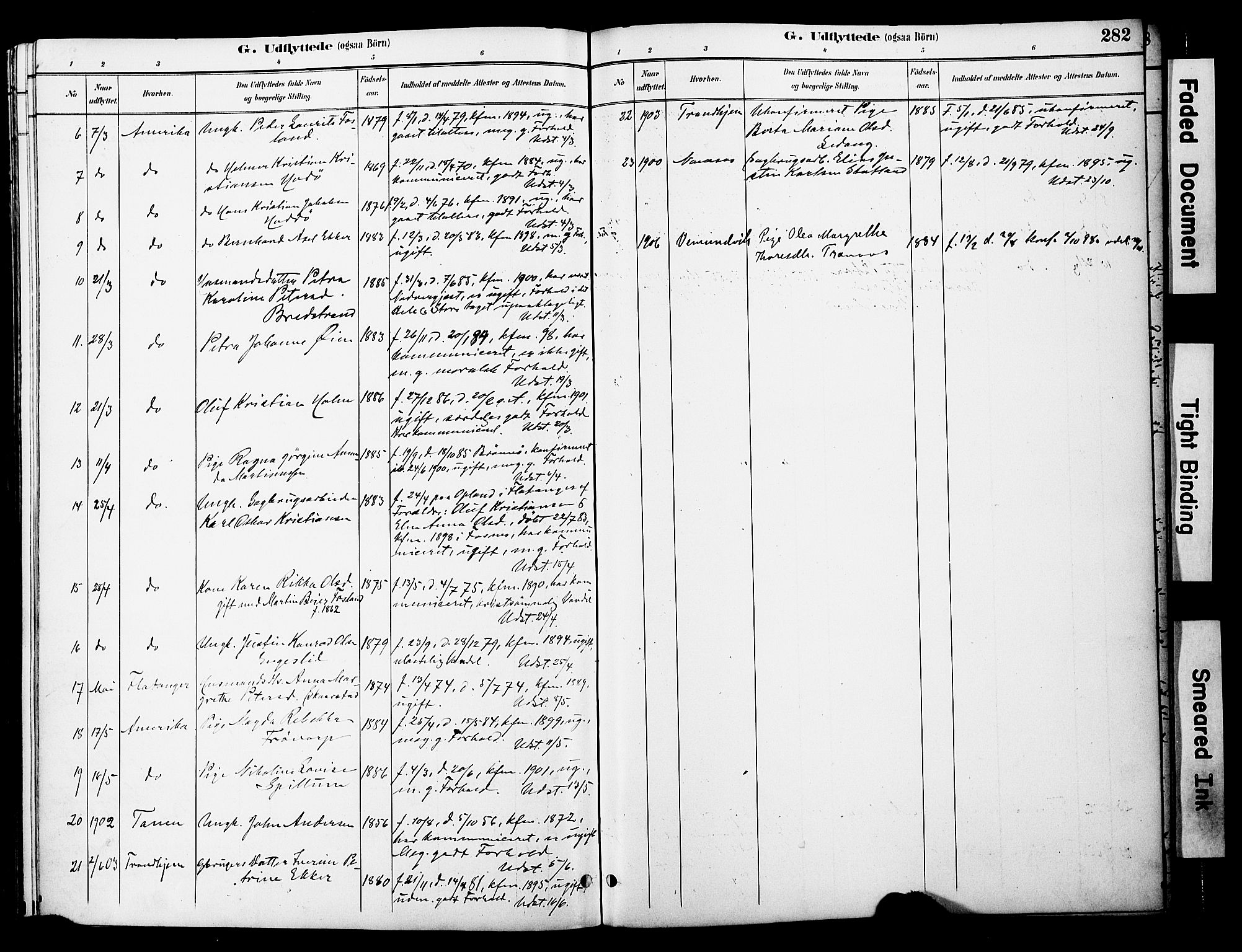 Ministerialprotokoller, klokkerbøker og fødselsregistre - Nord-Trøndelag, SAT/A-1458/774/L0628: Parish register (official) no. 774A02, 1887-1903, p. 282