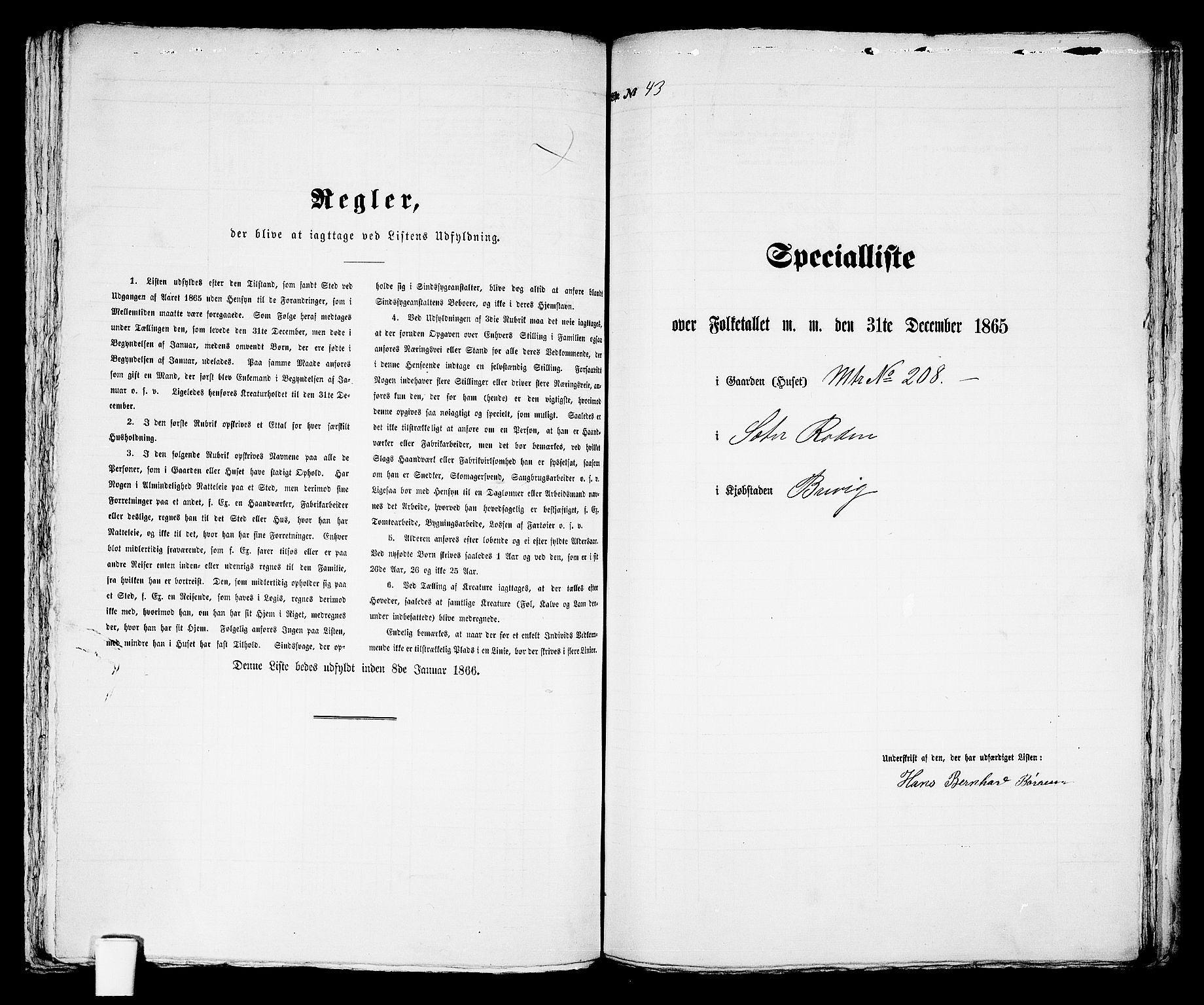 RA, 1865 census for Brevik, 1865, p. 296