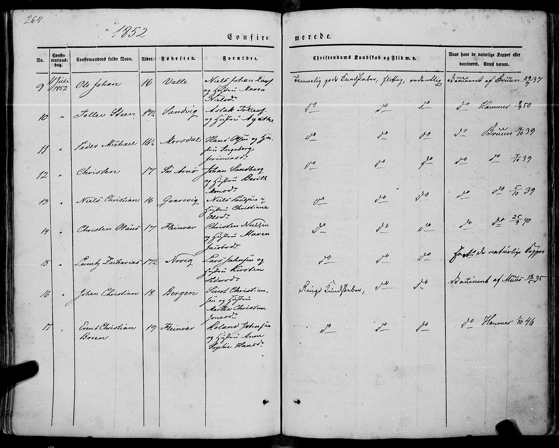 Ministerialprotokoller, klokkerbøker og fødselsregistre - Nordland, AV/SAT-A-1459/805/L0097: Parish register (official) no. 805A04, 1837-1861, p. 264