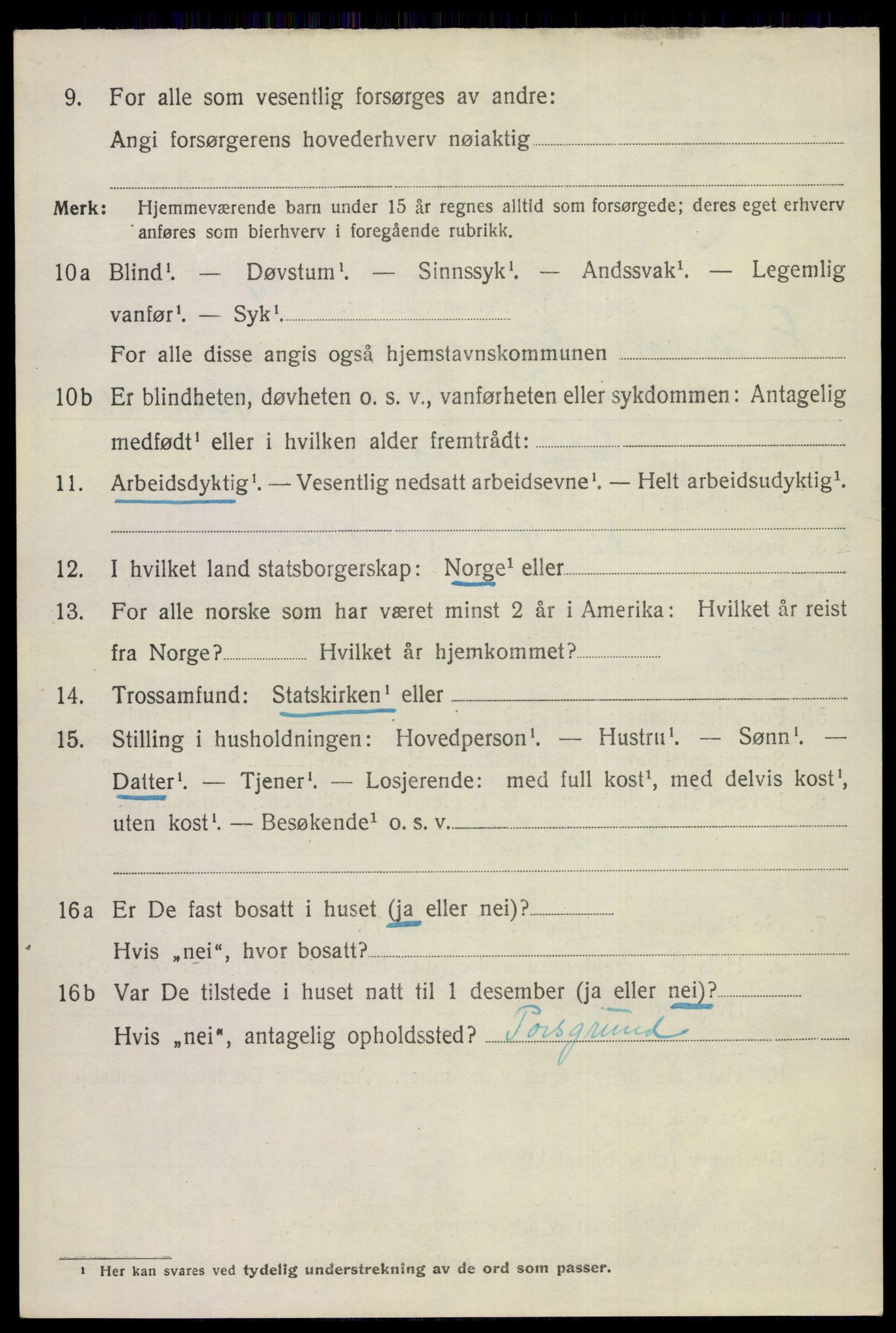 SAKO, 1920 census for Eidanger, 1920, p. 7409