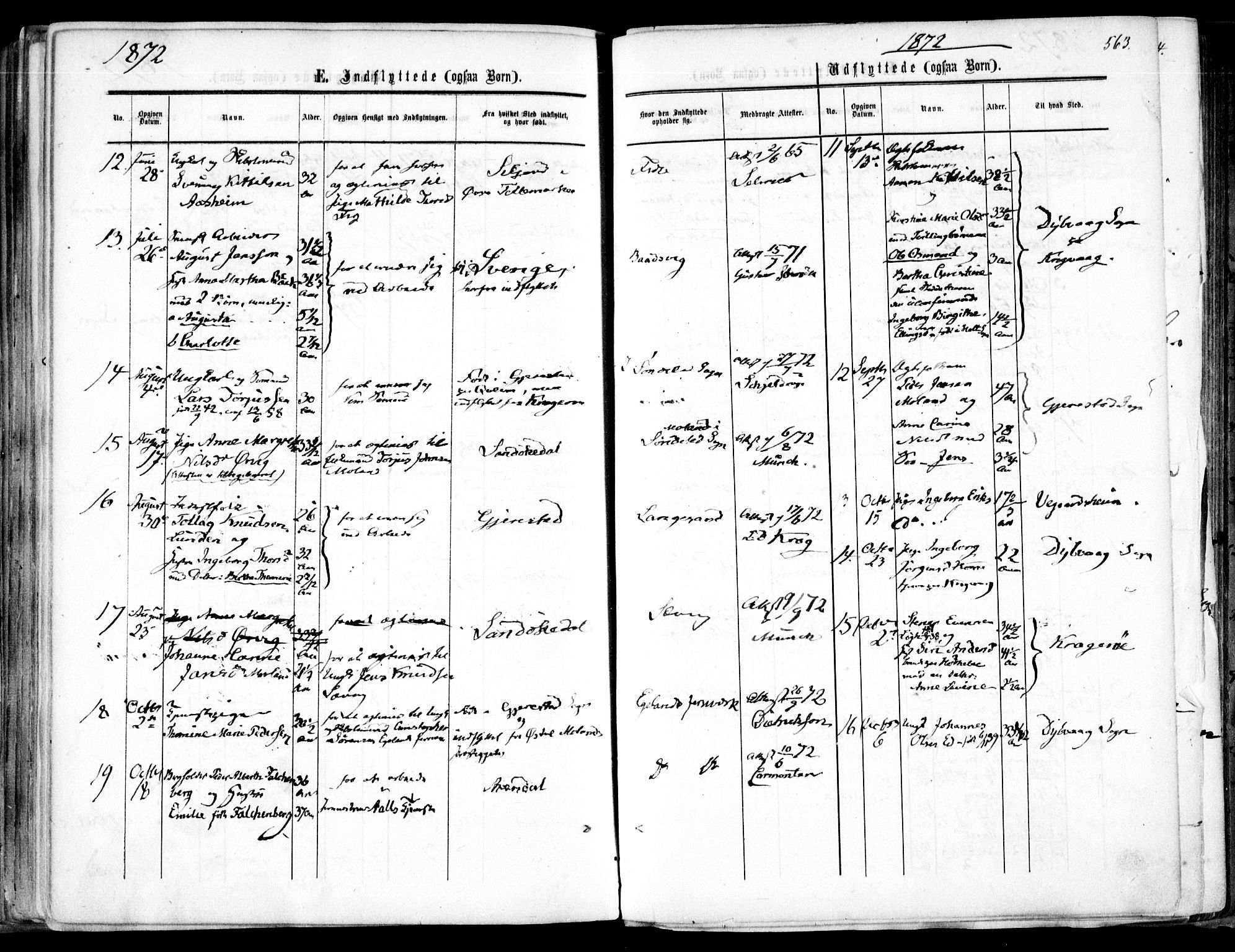 Søndeled sokneprestkontor, SAK/1111-0038/F/Fa/L0003: Parish register (official) no. A 3, 1861-1879, p. 563