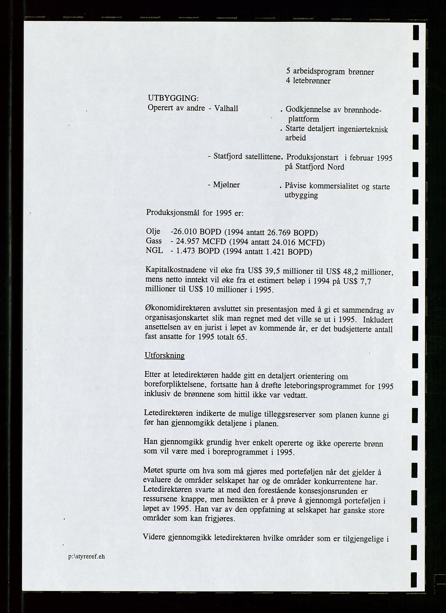 Pa 1766 - Hess Norge AS, AV/SAST-A-102451/A/Aa/L0001: Referater og sakspapirer, 1995-1997, p. 15