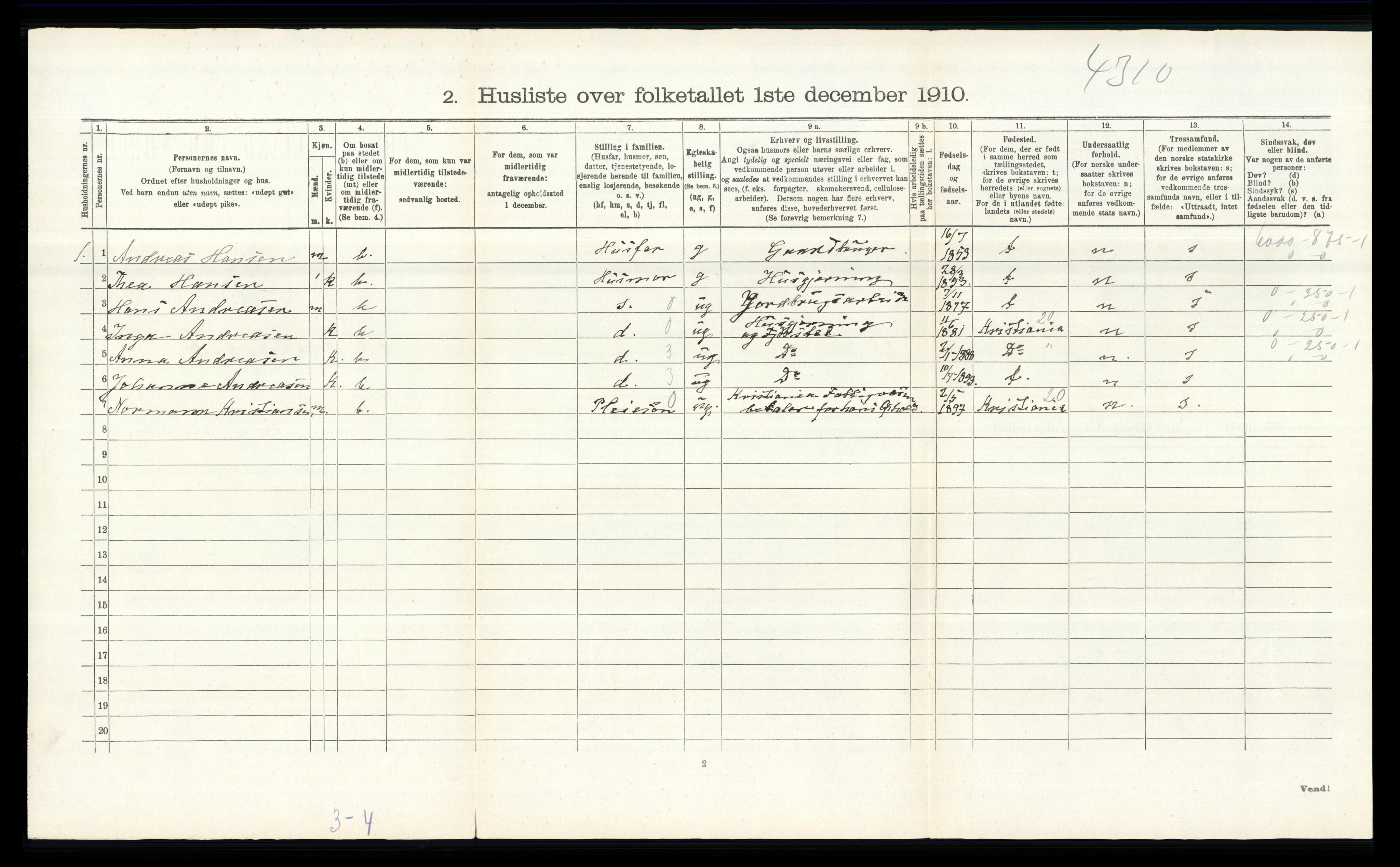 RA, 1910 census for Ullensaker, 1910, p. 1532