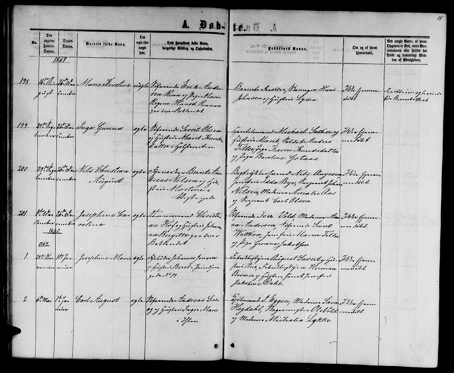 Ministerialprotokoller, klokkerbøker og fødselsregistre - Sør-Trøndelag, SAT/A-1456/601/L0087: Parish register (copy) no. 601C05, 1864-1881, p. 15
