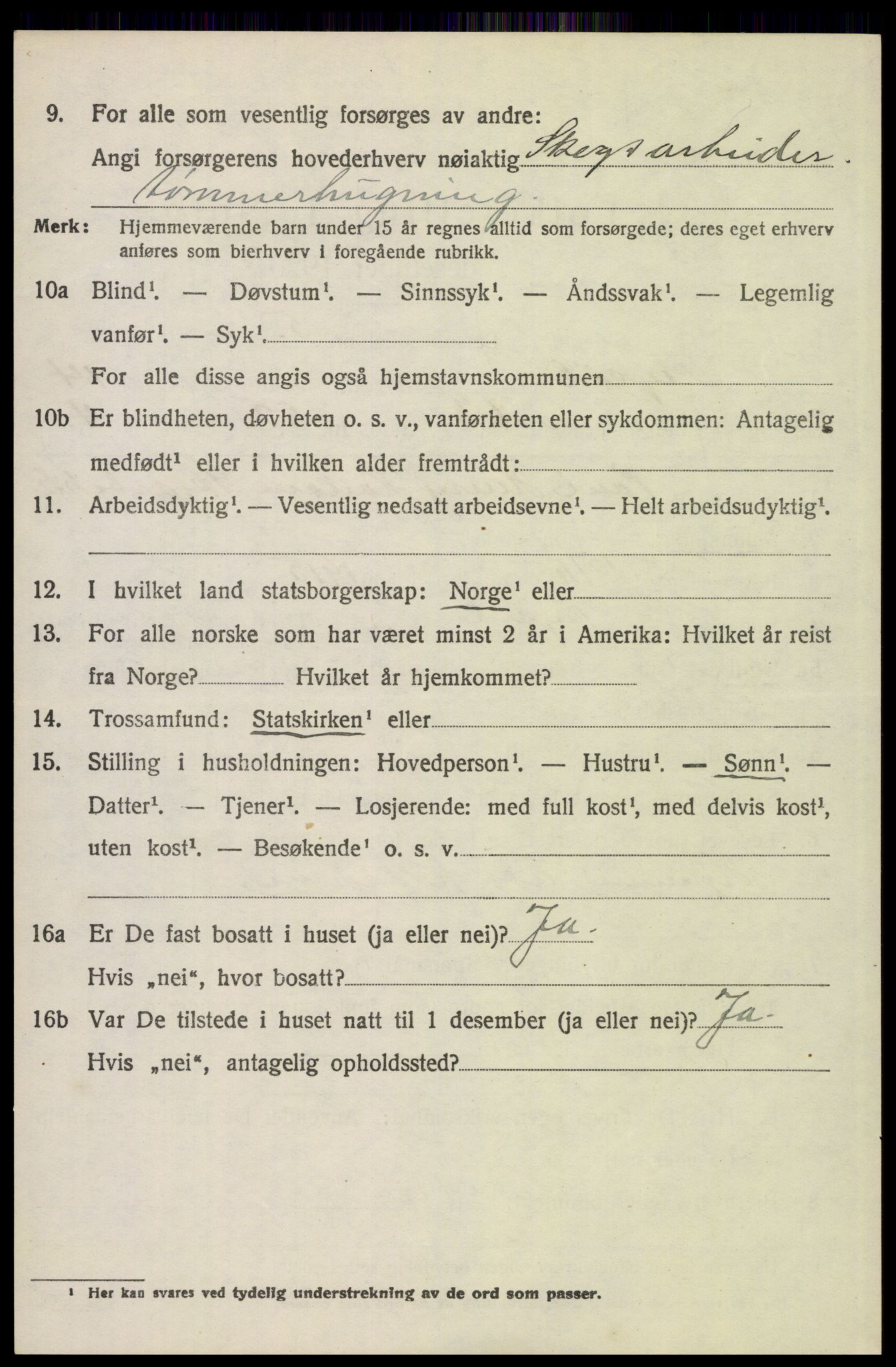 SAH, 1920 census for Trysil, 1920, p. 8698
