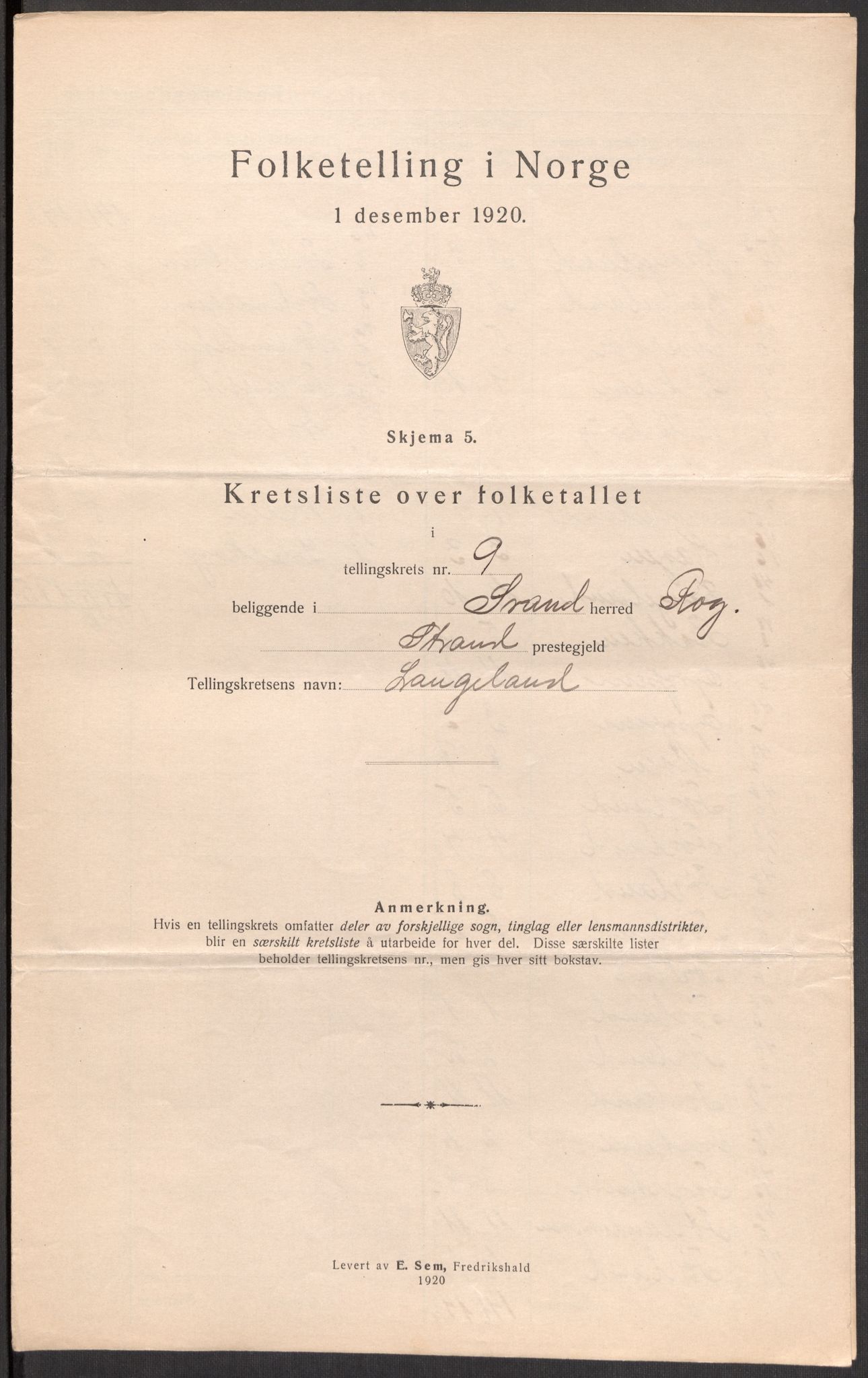 SAST, 1920 census for Strand, 1920, p. 33