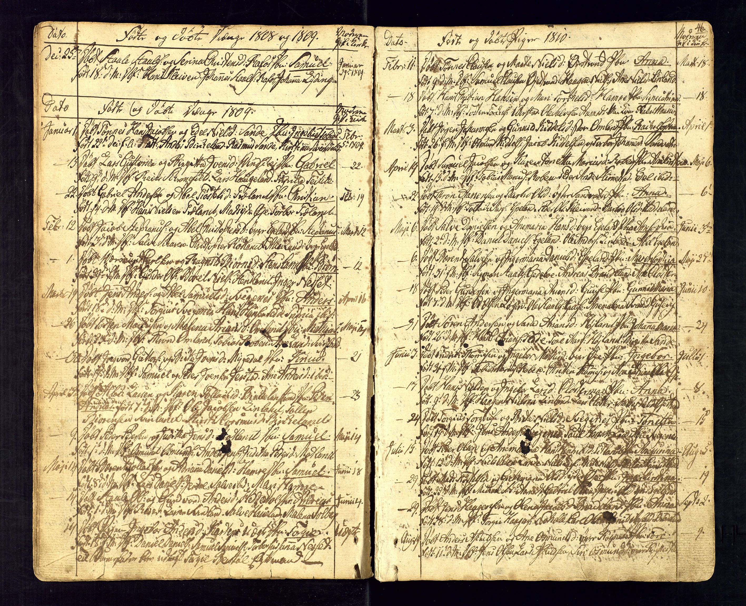 Kvinesdal sokneprestkontor, AV/SAK-1111-0026/F/Fa/Fab/L0002: Parish register (official) no. A 2, 1789-1815, p. 46